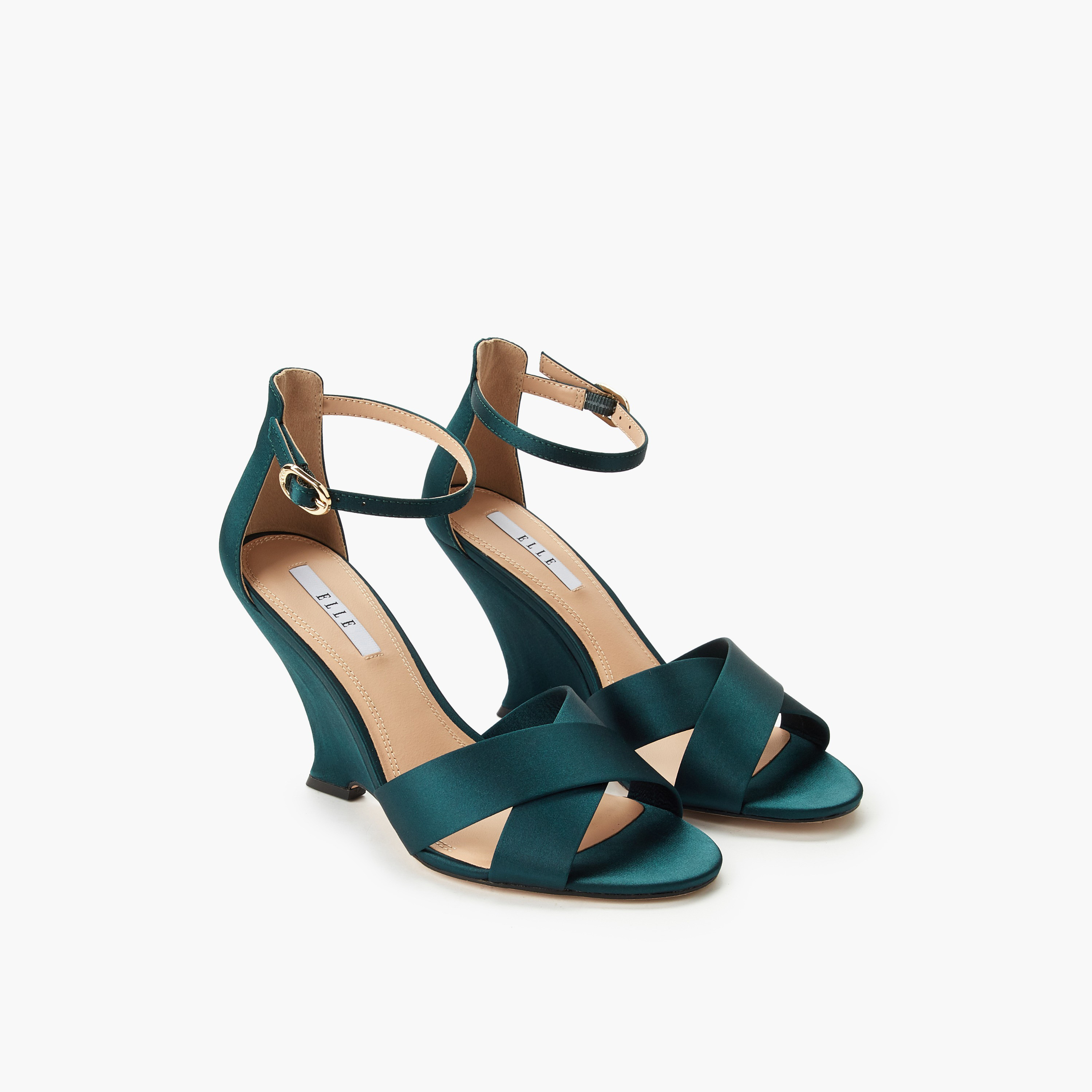 صندل بأحزمة متقاطعة وكعب ويدج للنساء من إل-women-shoes-sandals-heeled-image-1
