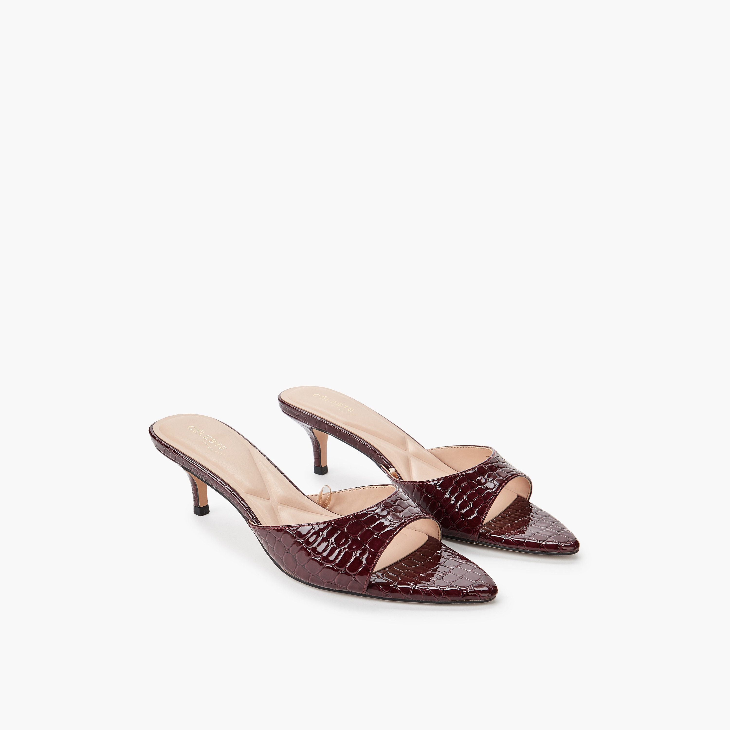 Celeste Women Textured Kitten Heel Sandals-women-shoes-sandals-heeled-image-1