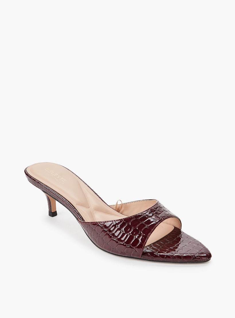 Celeste Women Textured Kitten Heel Sandals-women-shoes-sandals-heeled-image-2