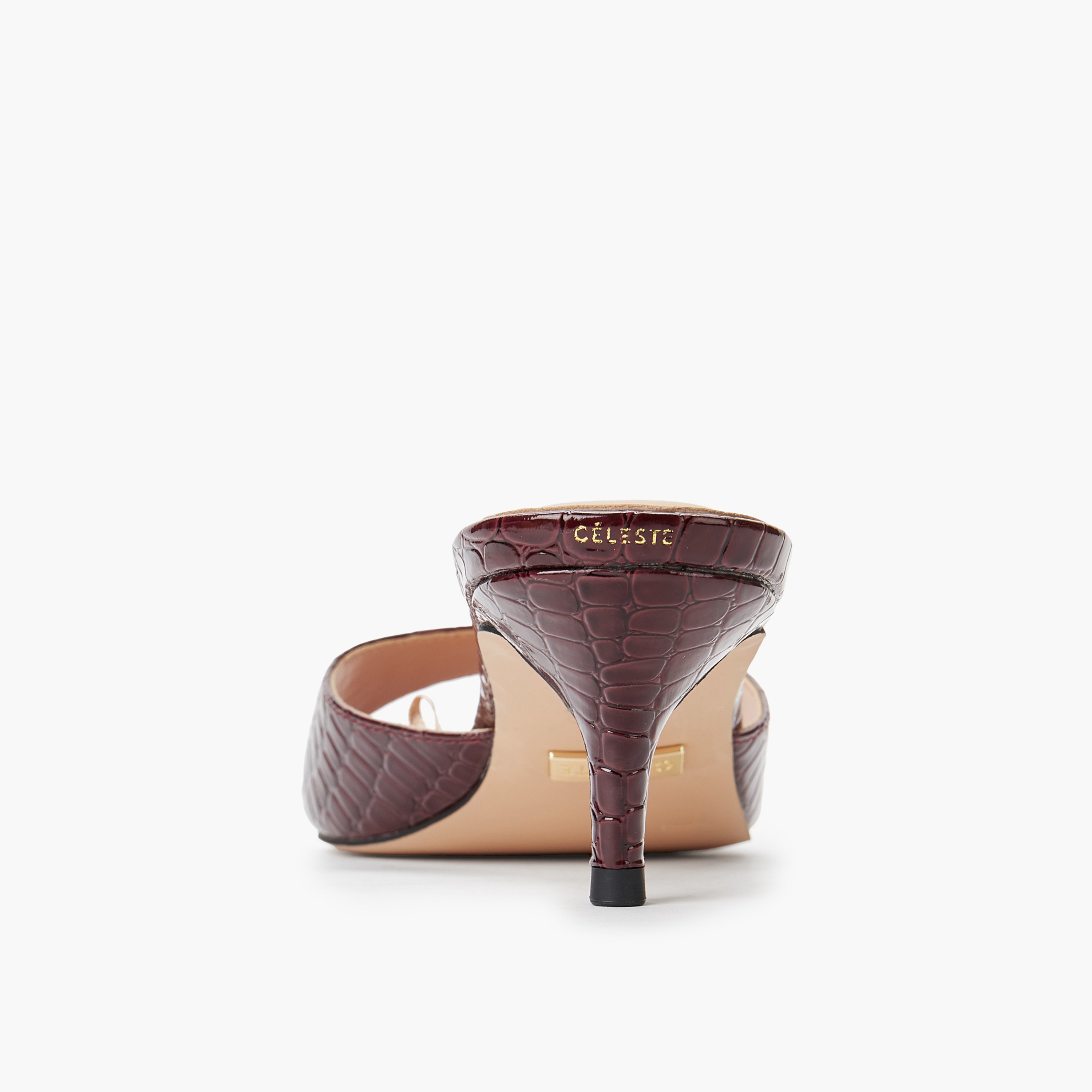 Celeste Women Textured Kitten Heel Sandals-women-shoes-sandals-heeled-image-4