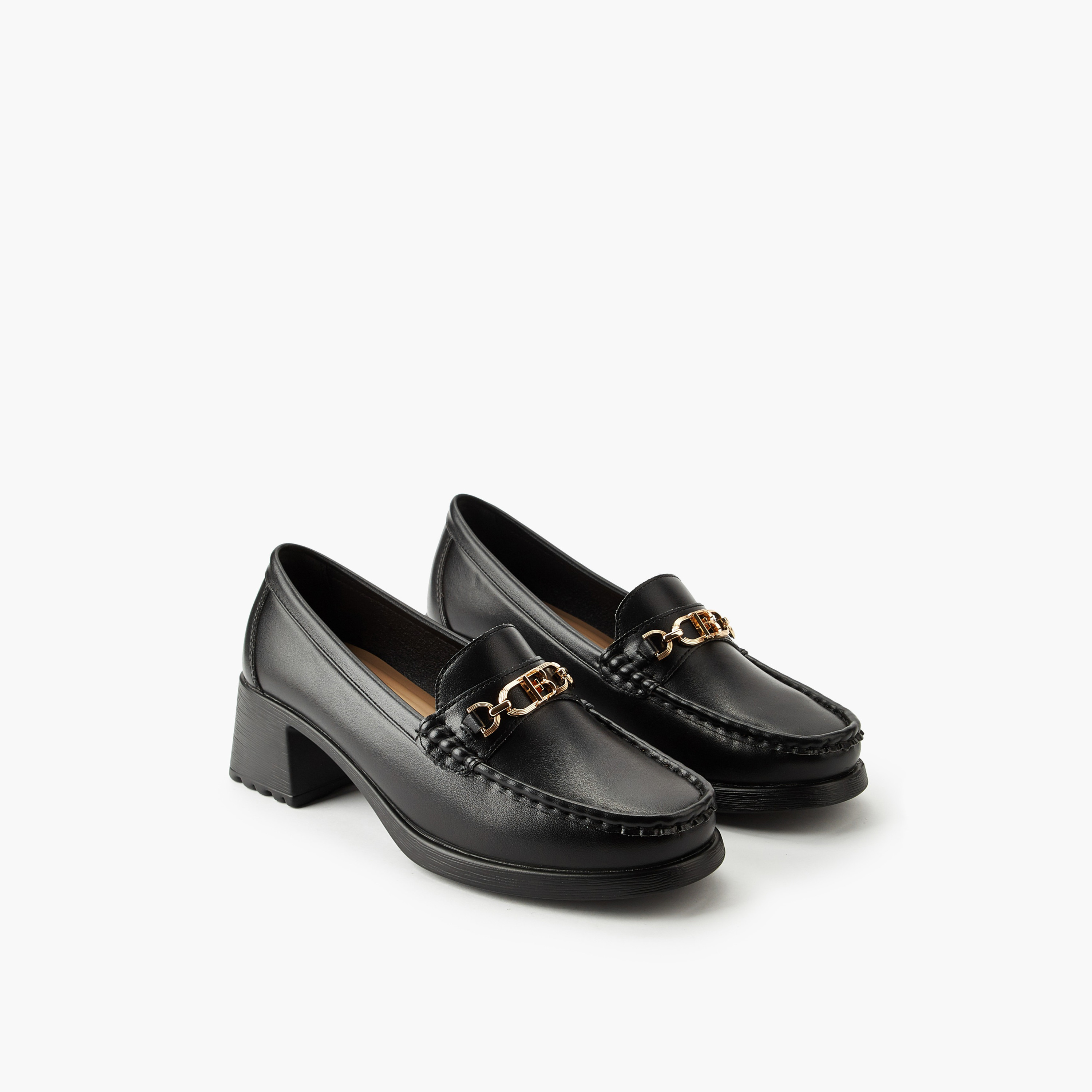 Flora Bella Women Block Heel Loafers-women-shoes-flats-loafers-image-1