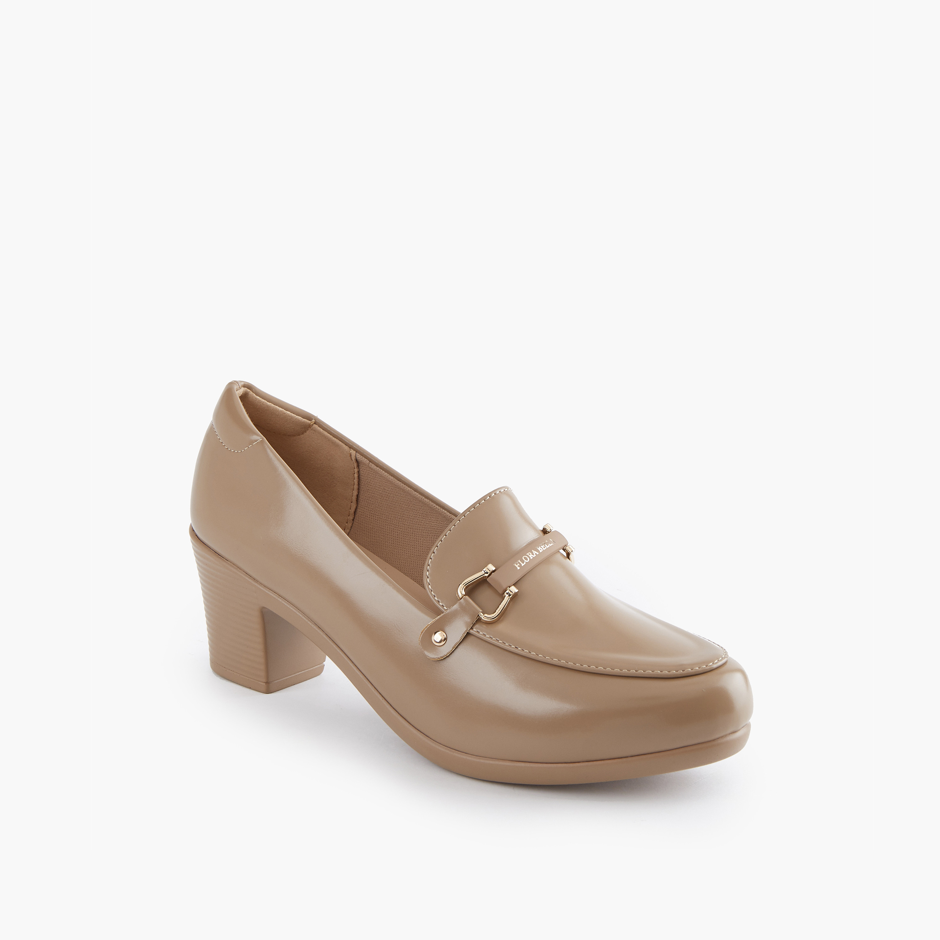 حذاء سهل الارتداء بتفاصيل محززة وكعب سميك من فلورا بيلا-women-shoes-heels-image-2