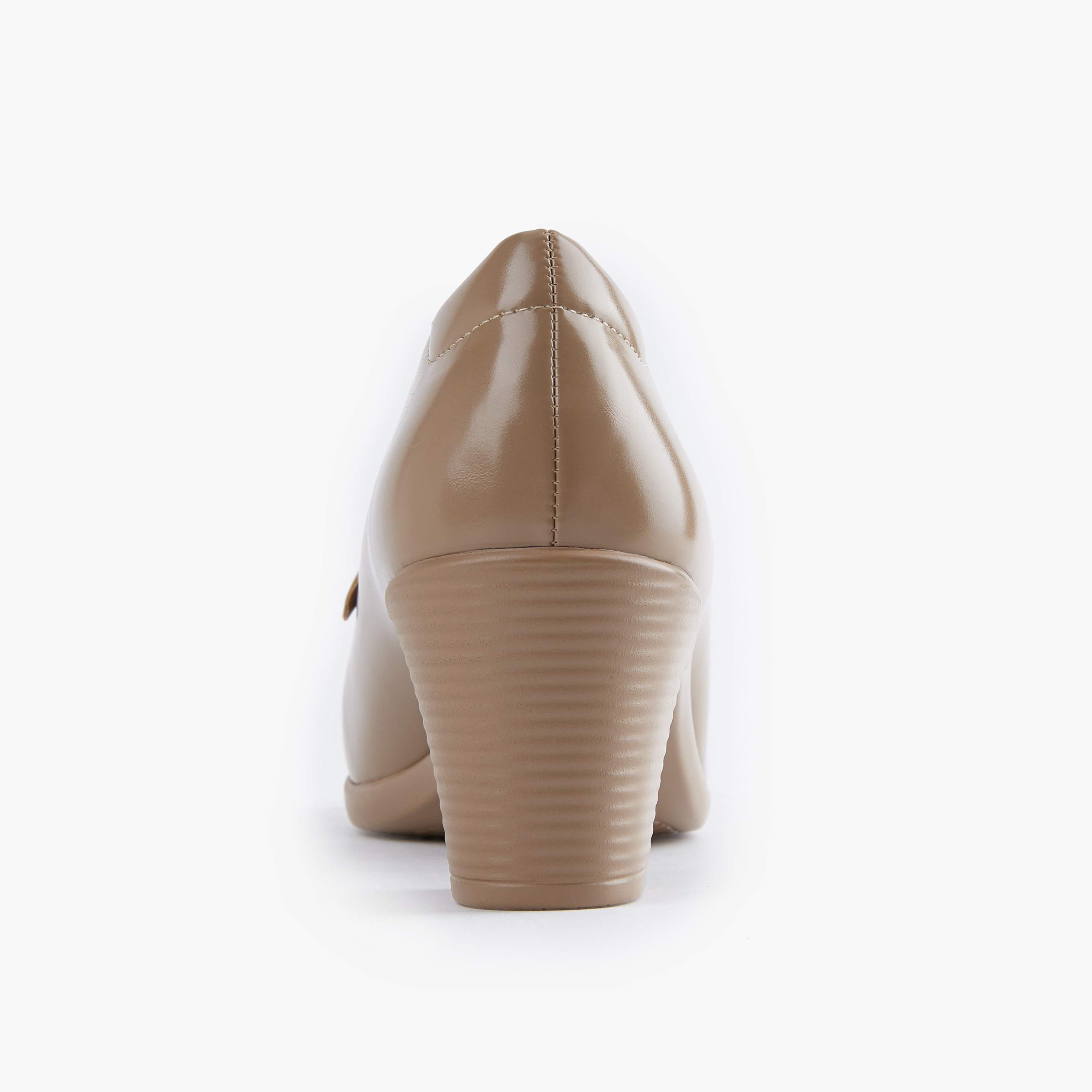 حذاء سهل الارتداء بتفاصيل محززة وكعب سميك من فلورا بيلا-women-shoes-heels-image-5