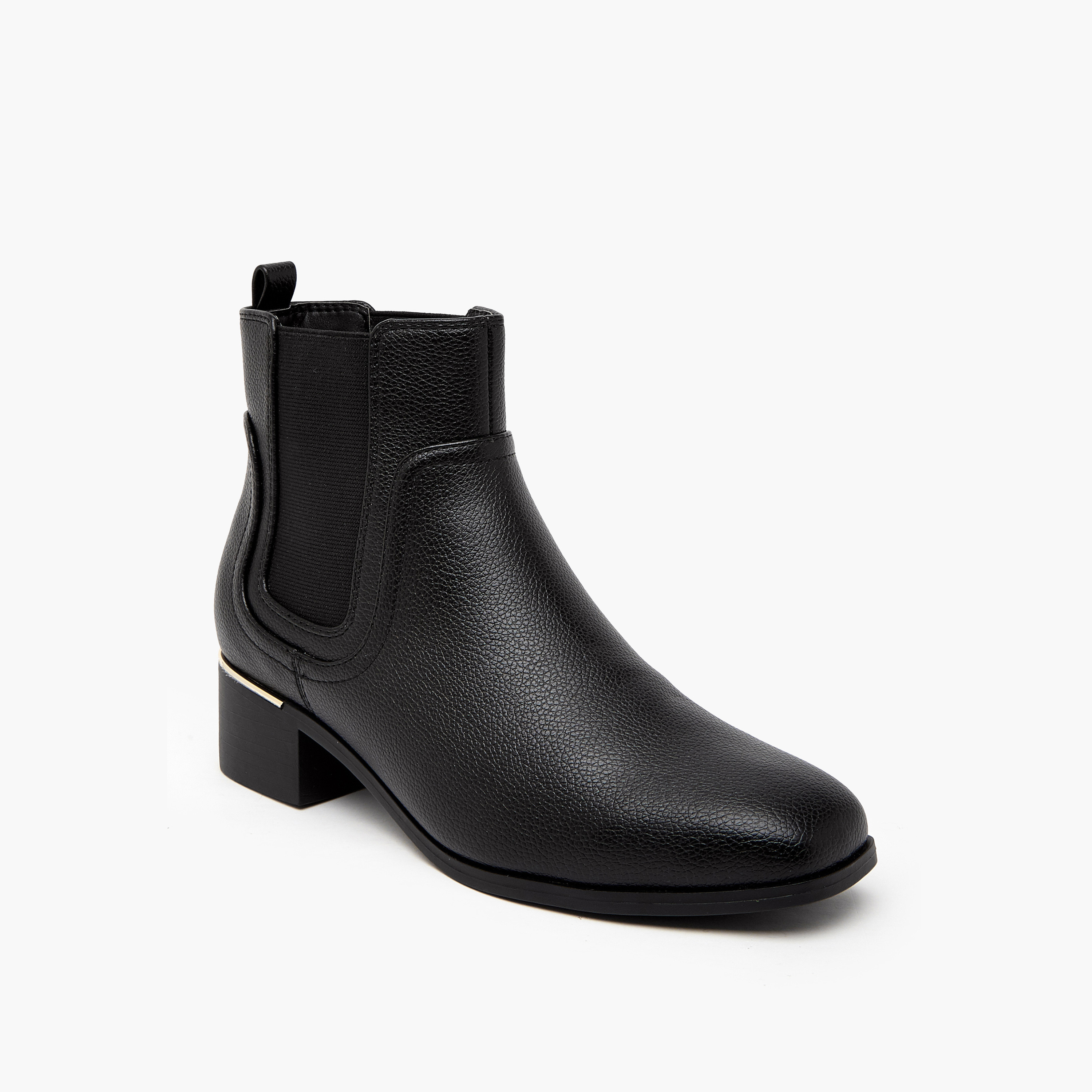 Flora Bella Solid Chelsea Ankle Boots with Block Heels-women-shoes-boots-image-2