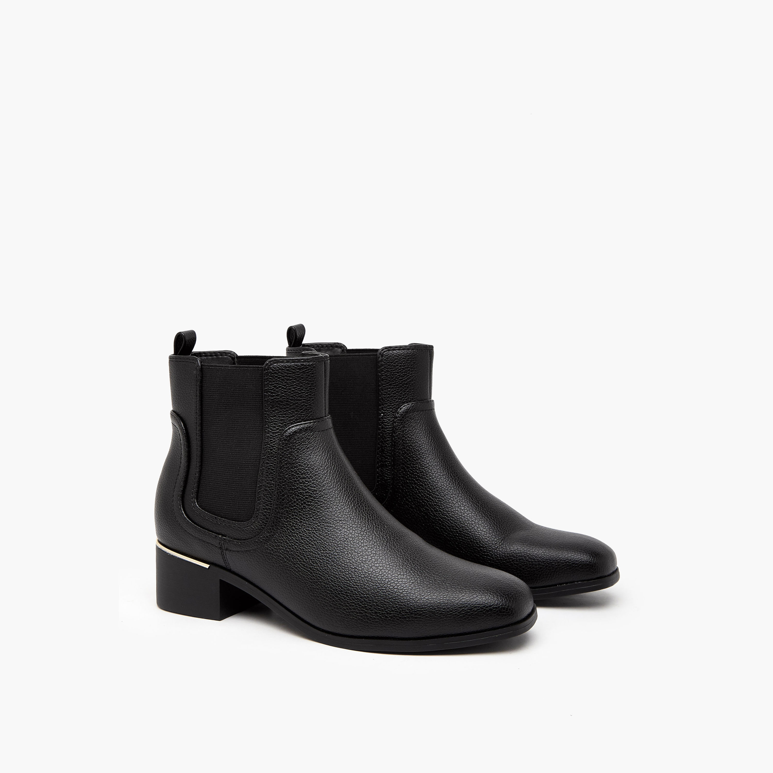 Flora Bella Solid Chelsea Ankle Boots with Block Heels-women-shoes-boots-image-1