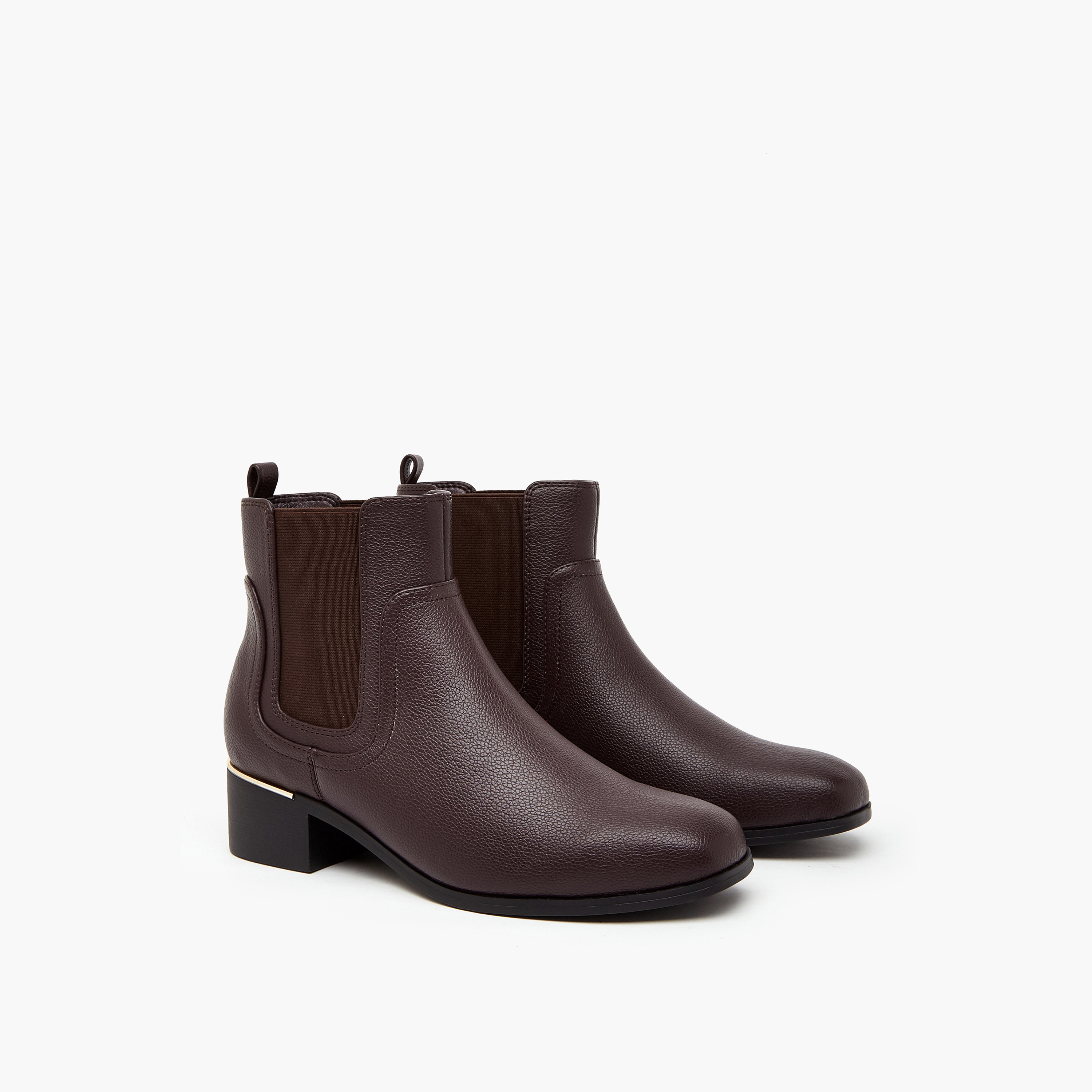 Flora Bella Solid Chelsea Ankle Boots with Block Heels-women-shoes-boots-image-1