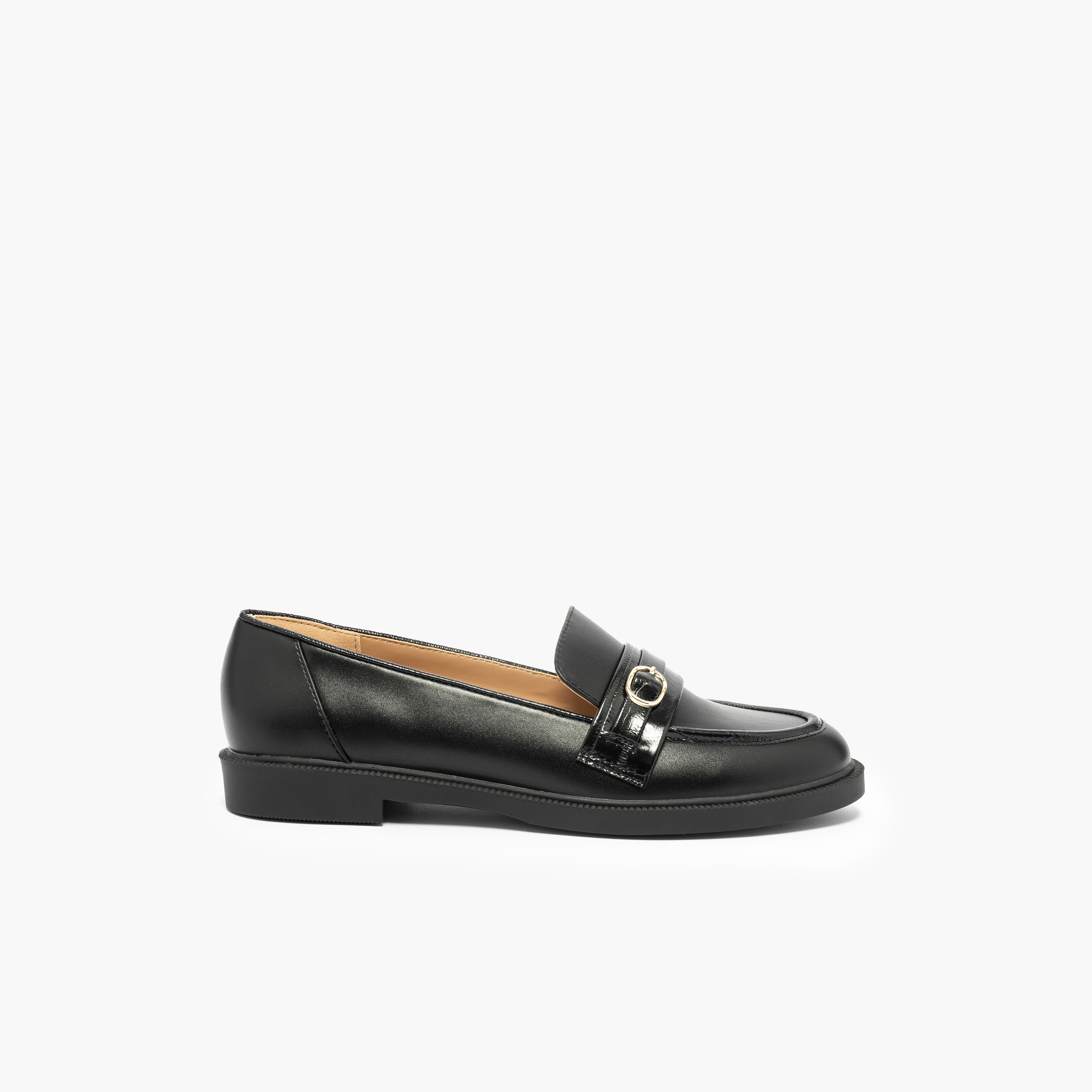Paprika Buckle Accent Slip-On Loafers-women-shoes-loafersandmoccasins-image-3