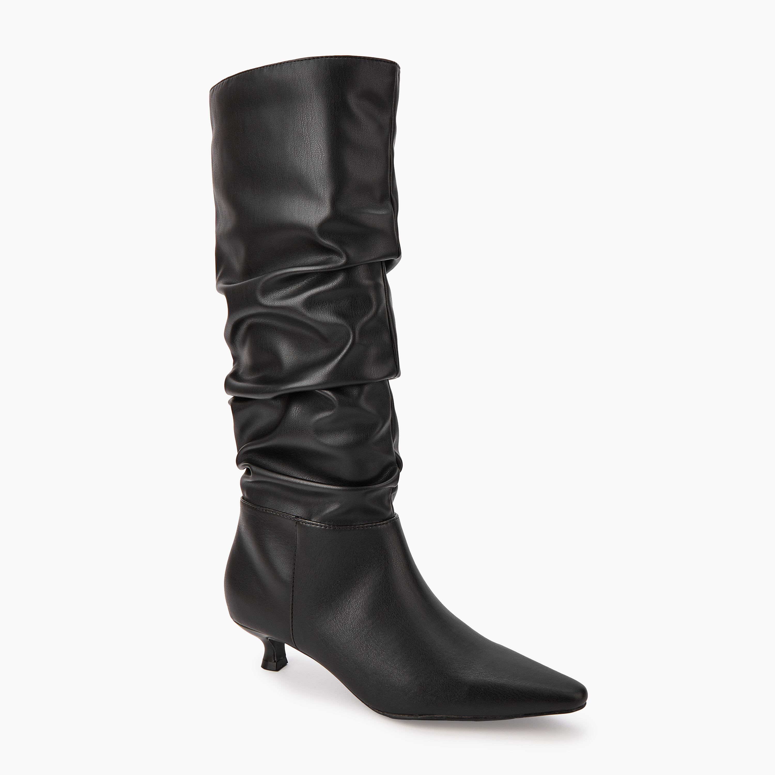 Flora Bella Women's Ruched Kitten Heel High Shaft Boots-women-shoes-boots-image-3
