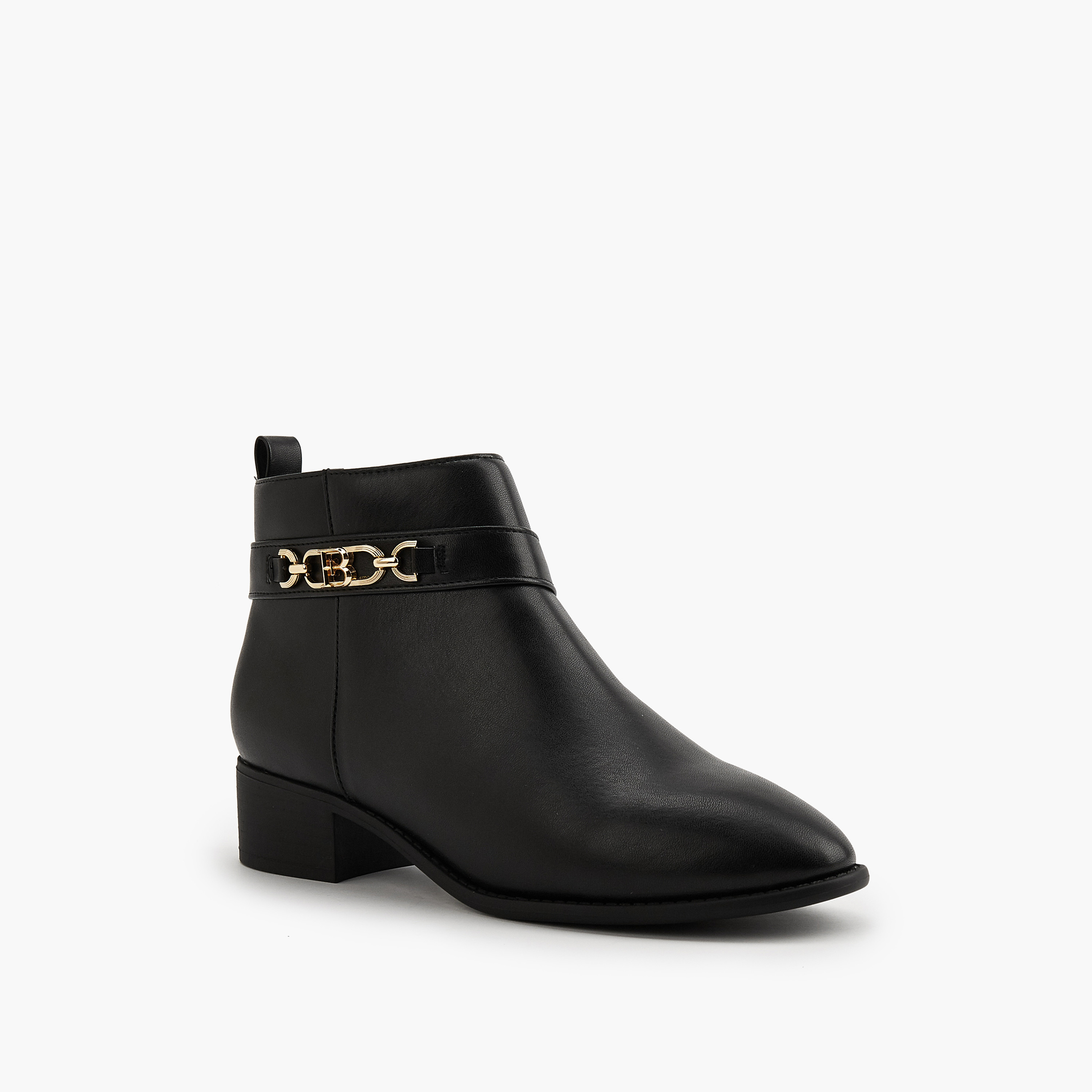 Flora Bella Chain Accent Ankle Boots with Zip Closure-women-shoes-boots-image-3