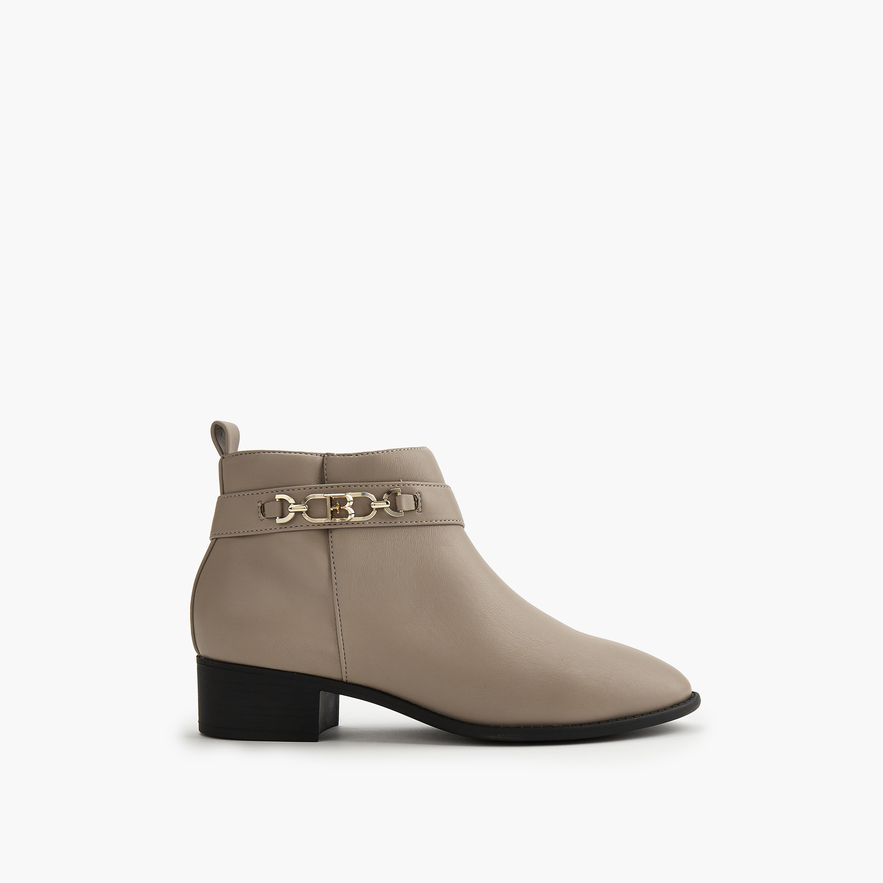Flora Bella Chain Accent Ankle Boots with Zip Closure-women-shoes-boots-image-2