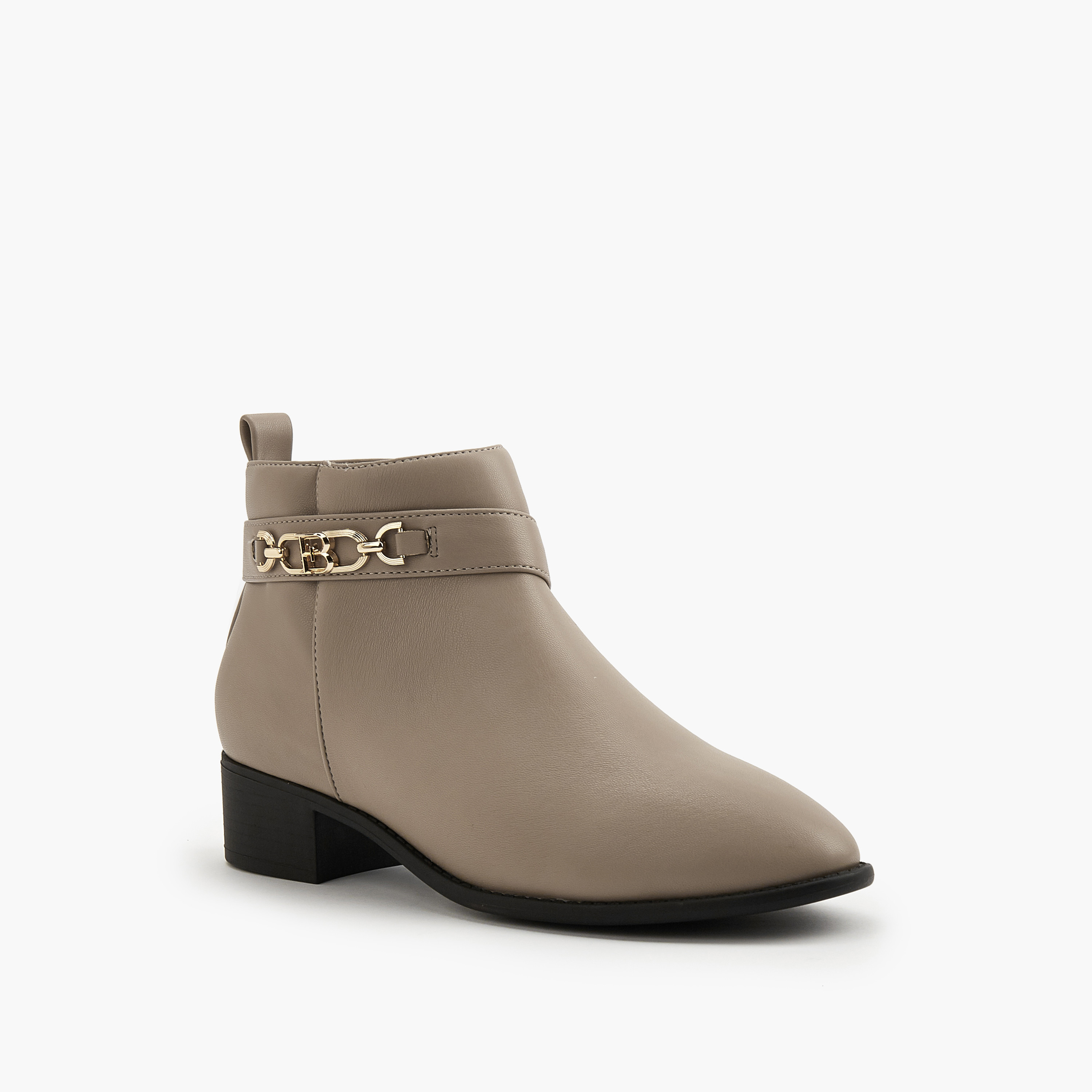 Flora Bella Chain Accent Ankle Boots with Zip Closure-women-shoes-boots-image-3