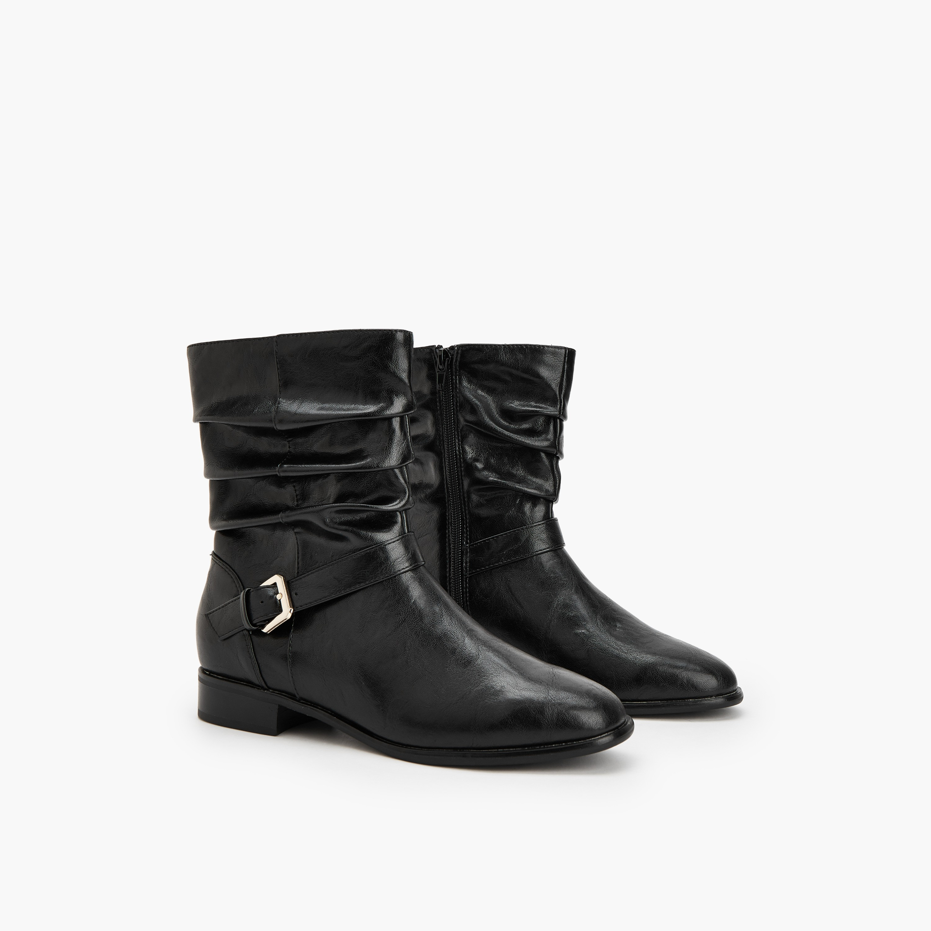Flora Bella Women Buckle Accent High Shaft Boots-women-shoes-boots-image-1