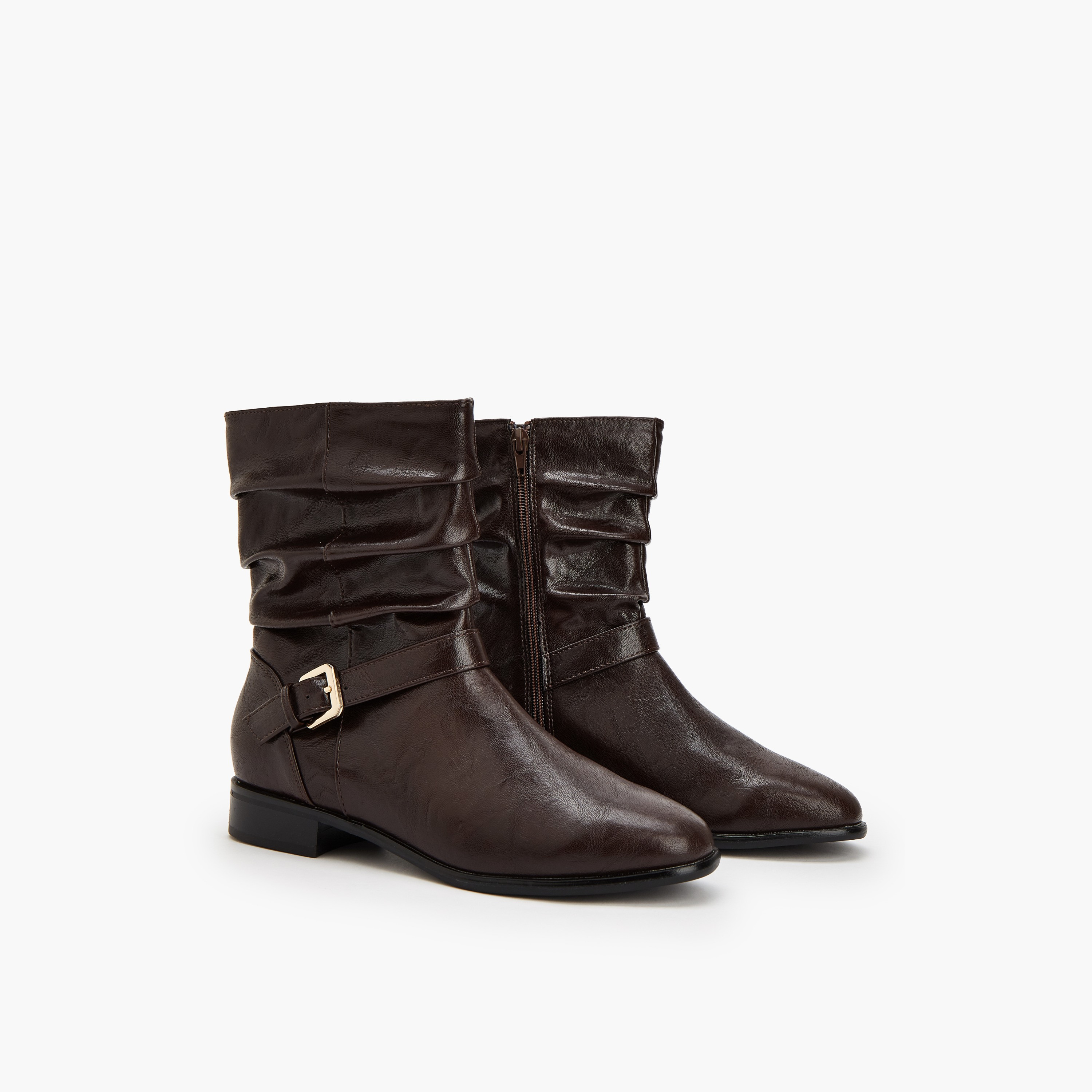 Flora Bella Women Buckle Accent High Shaft Boots-women-shoes-boots-image-1