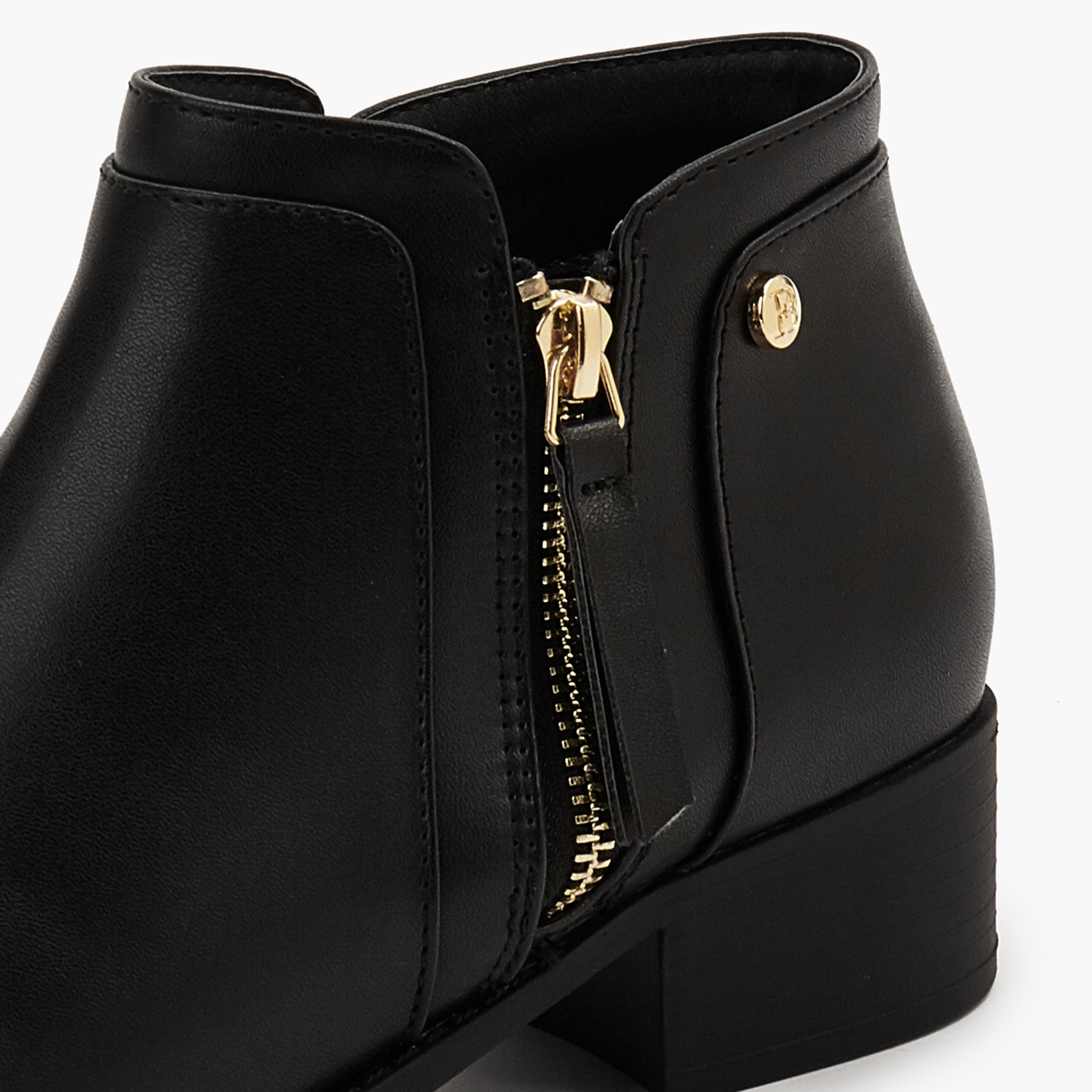 Flora Bella Solid Ankle Boots with Zip Closure-women-shoes-boots-image-3