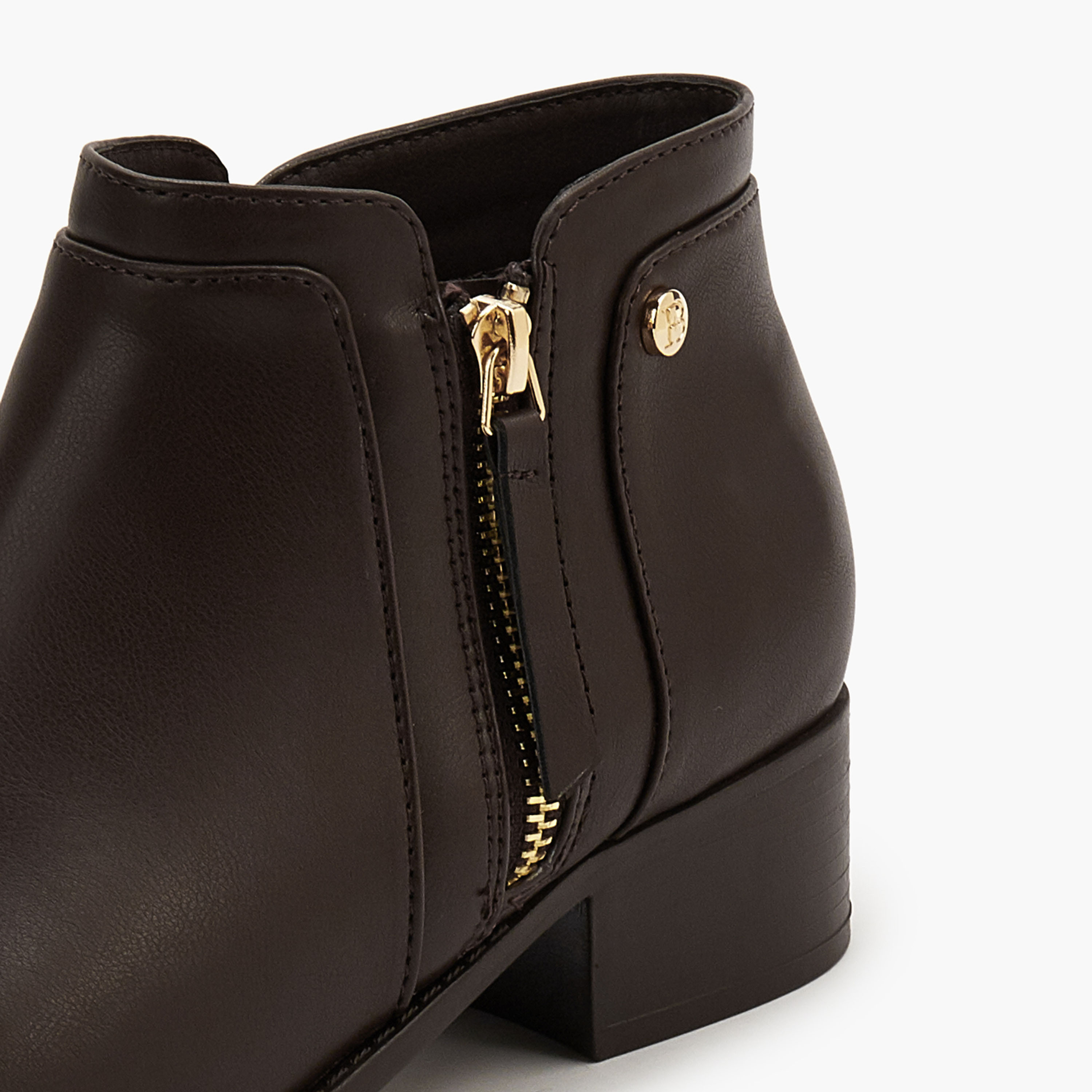 Flora Bella Solid Ankle Boots with Zip Closure-women-shoes-boots-image-4