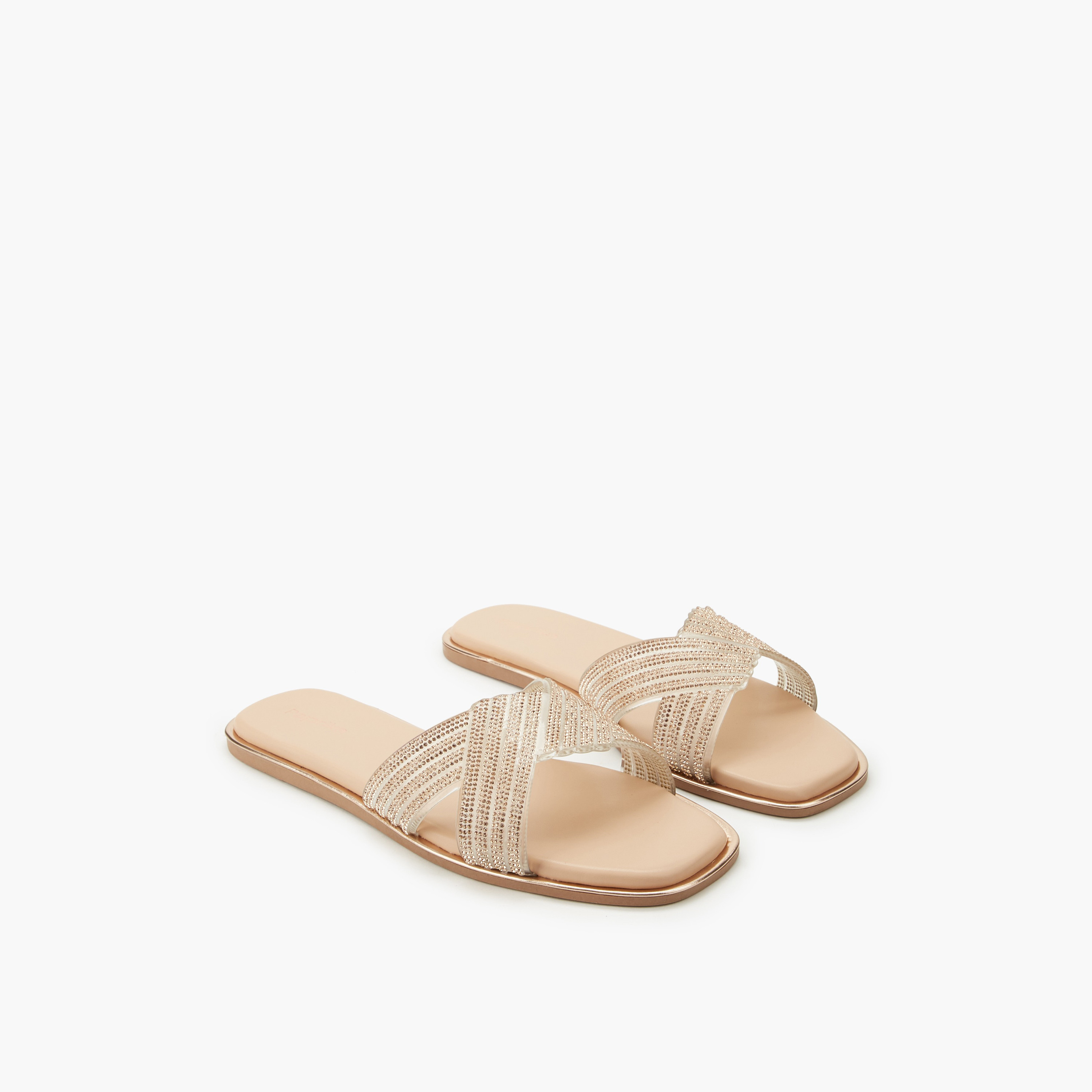 Paprika Women Embellished Cross Strap Sandals-women-shoes-flats-sandals-image-1