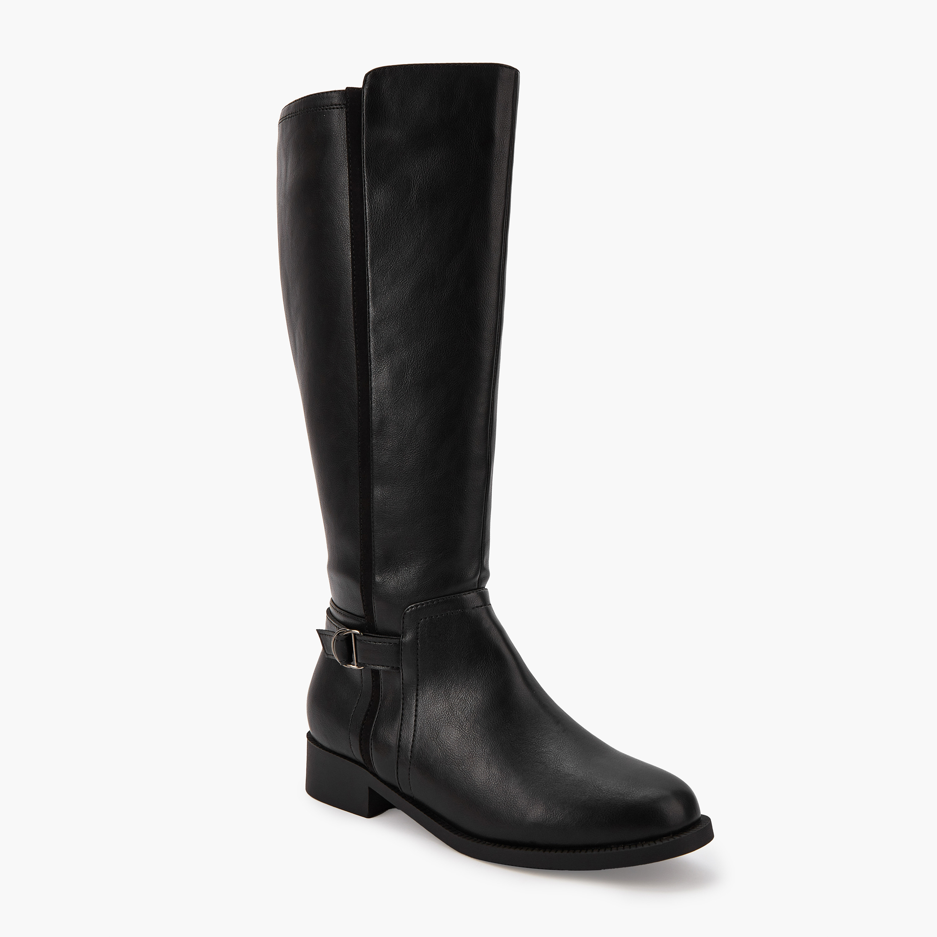 Flora Bella Buckle Detail High Shaft Boots with Zip Closure-women-shoes-boots-image-1