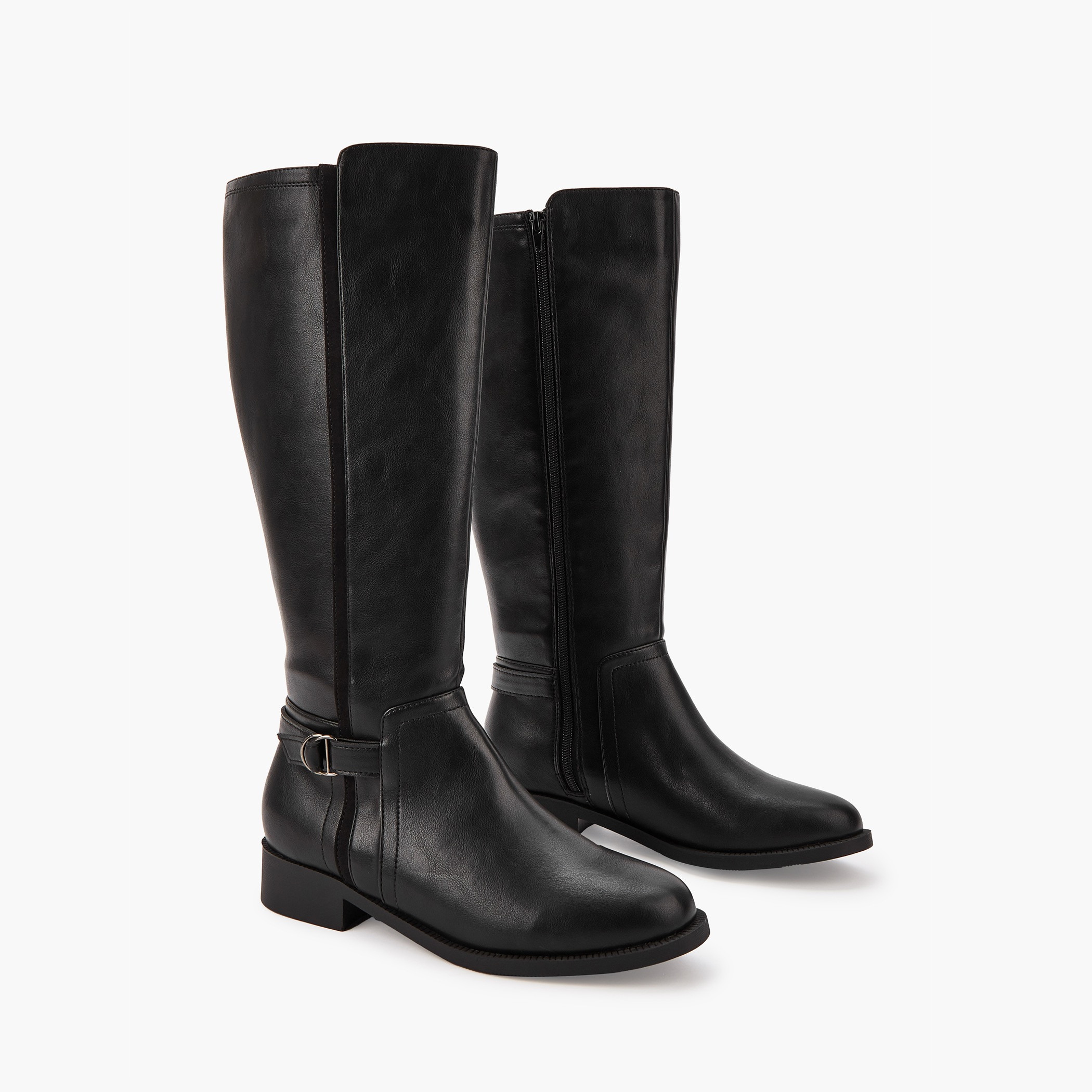 Flora Bella Buckle Detail High Shaft Boots with Zip Closure-women-shoes-boots-image-4