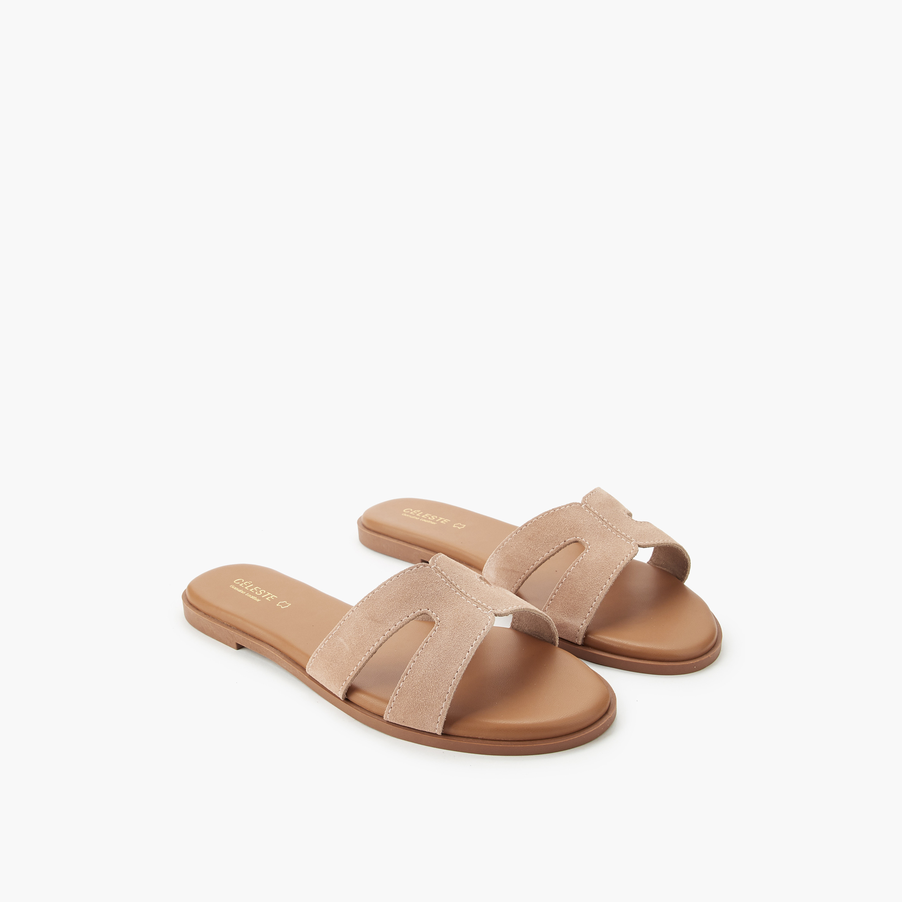 Celeste Women Leather Slip-On Sandals-women-shoes-flats-sandals-image-1