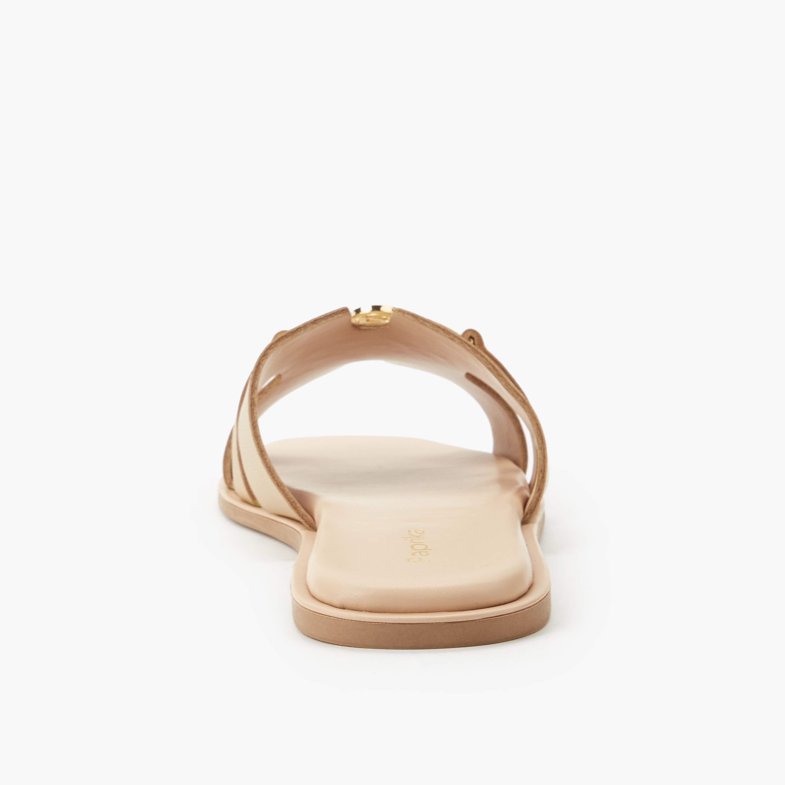 Paprika Women Metallic Accent Slide Sandals-women-shoes-flats-sandals-image-5