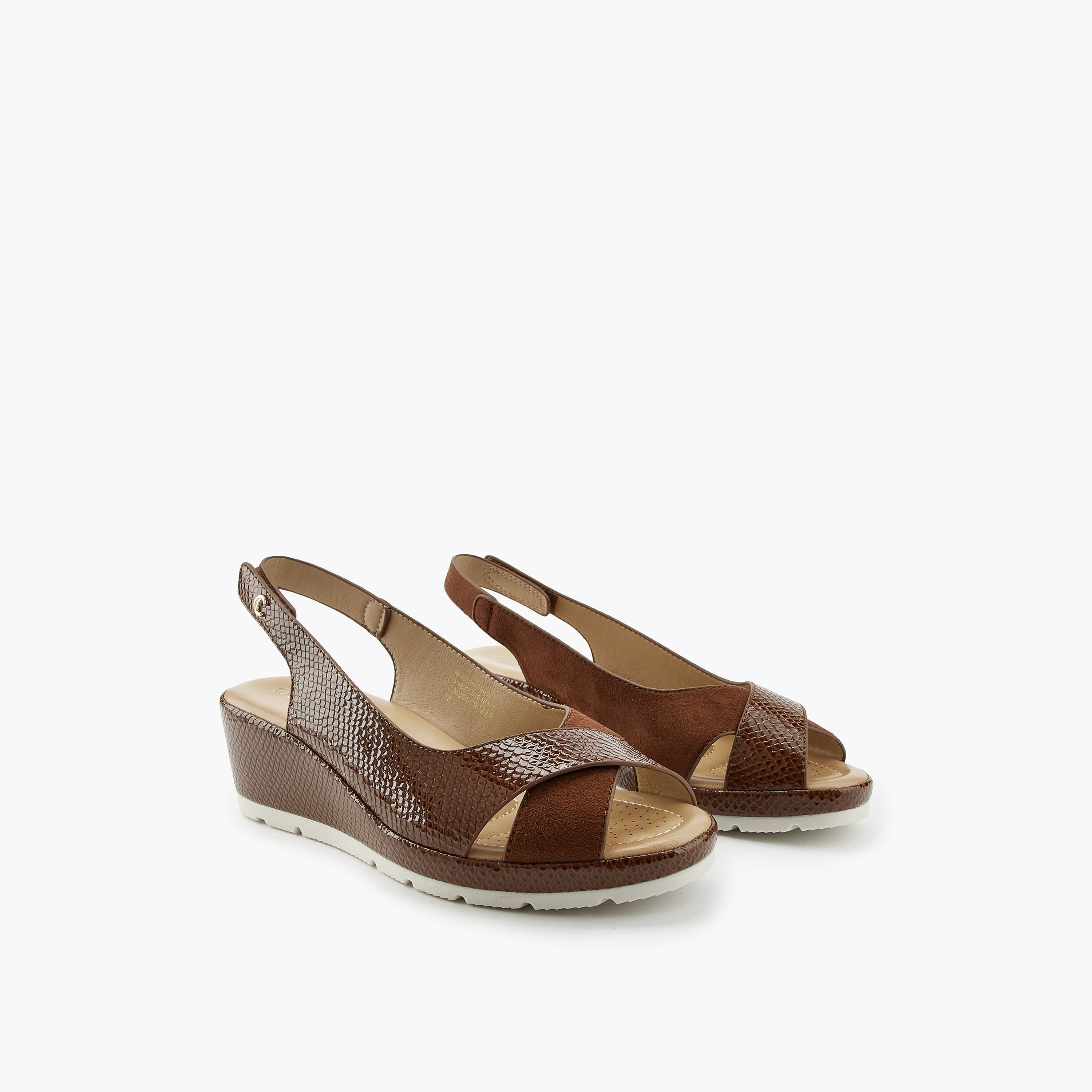 Le Confort Women Cross Strap Wedge Heel Sandals-women-shoes-sandals-heeled-image-1