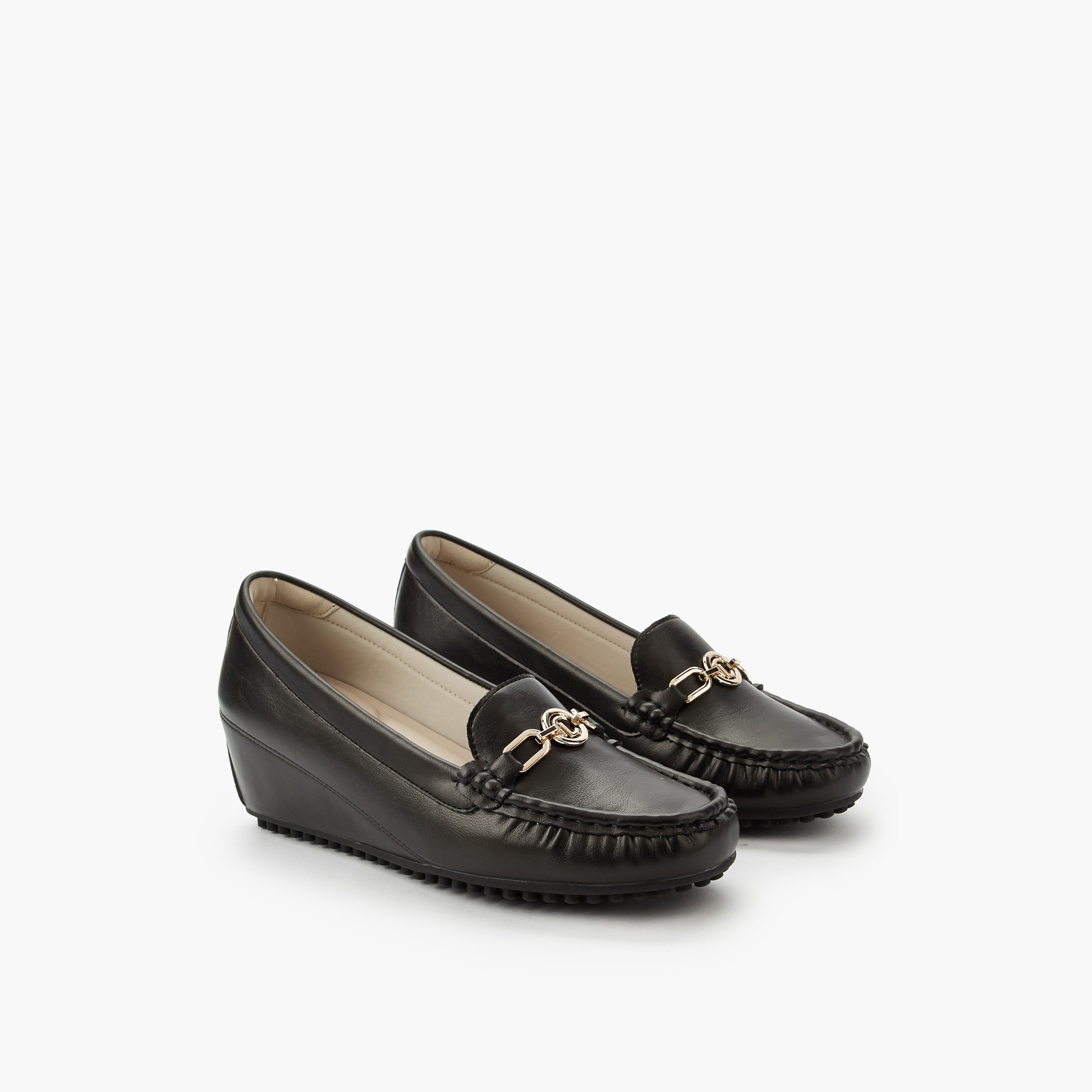 Le Confort Women Wedge Heel Slip-On Loafers-women-shoes-heels-image-1