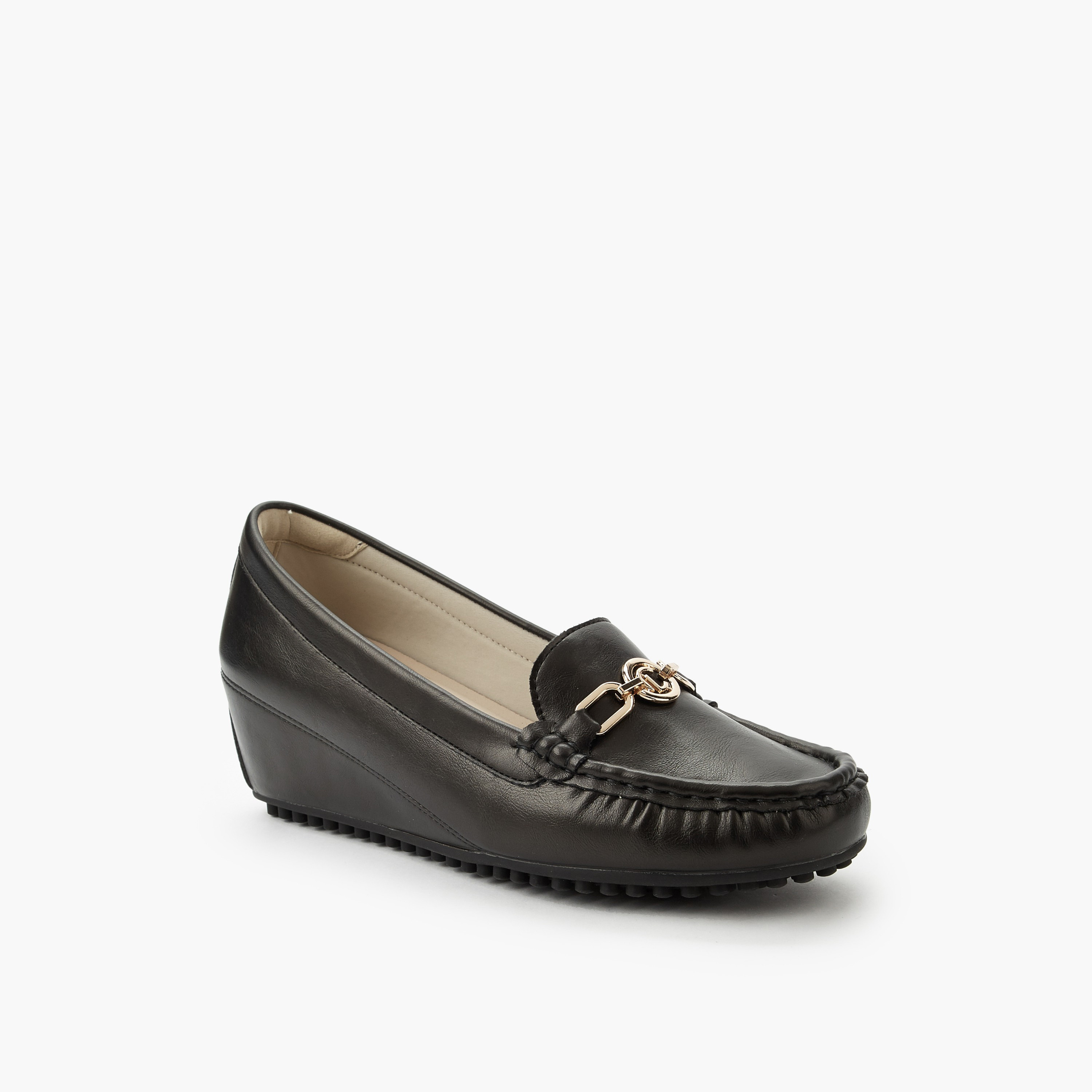 Le Confort Women Wedge Heel Slip-On Loafers-women-shoes-heels-image-2