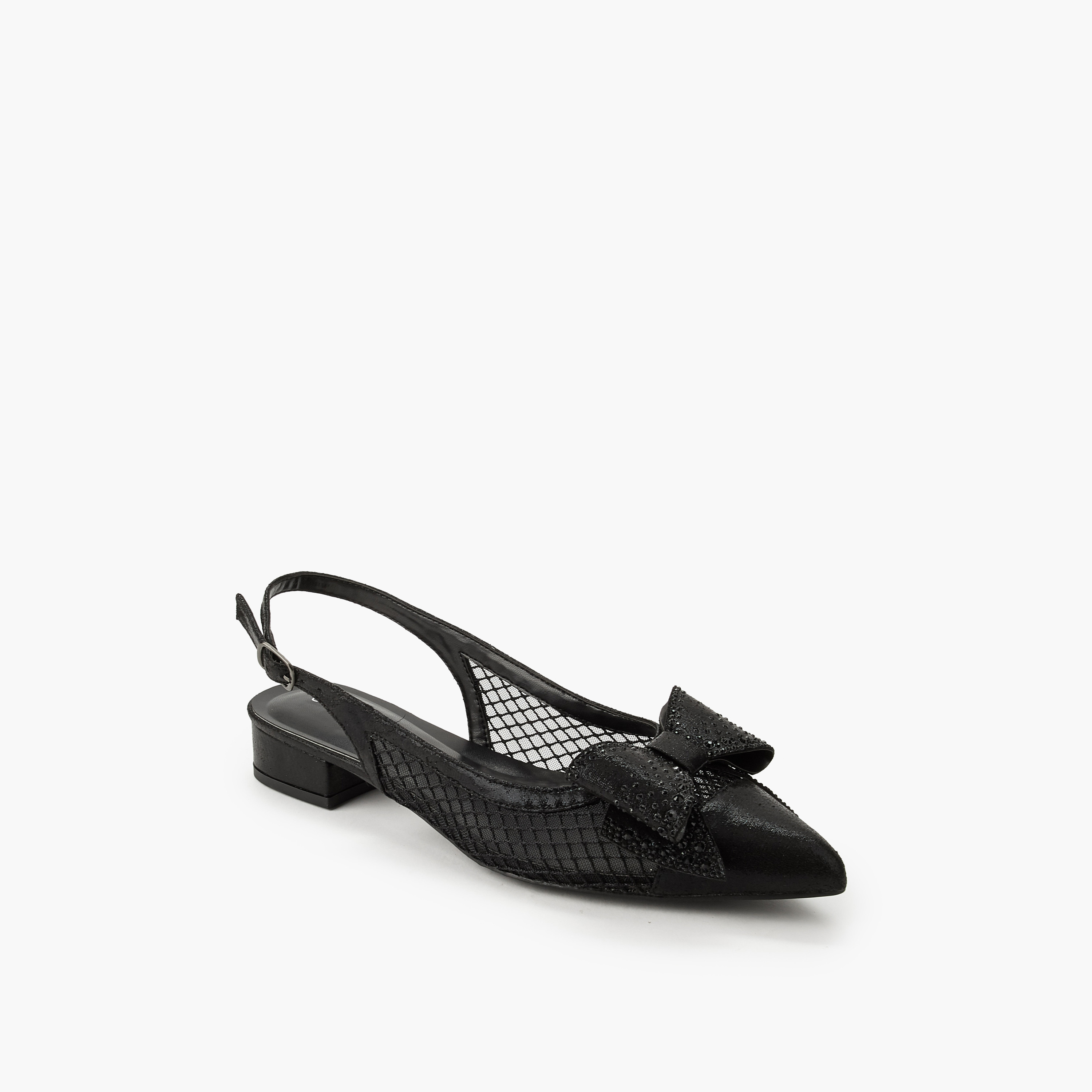 Celeste Women Bow Embellished Buckle Closure Pointed Toe Shoes-women-shoes-sandals-heeled-image-2