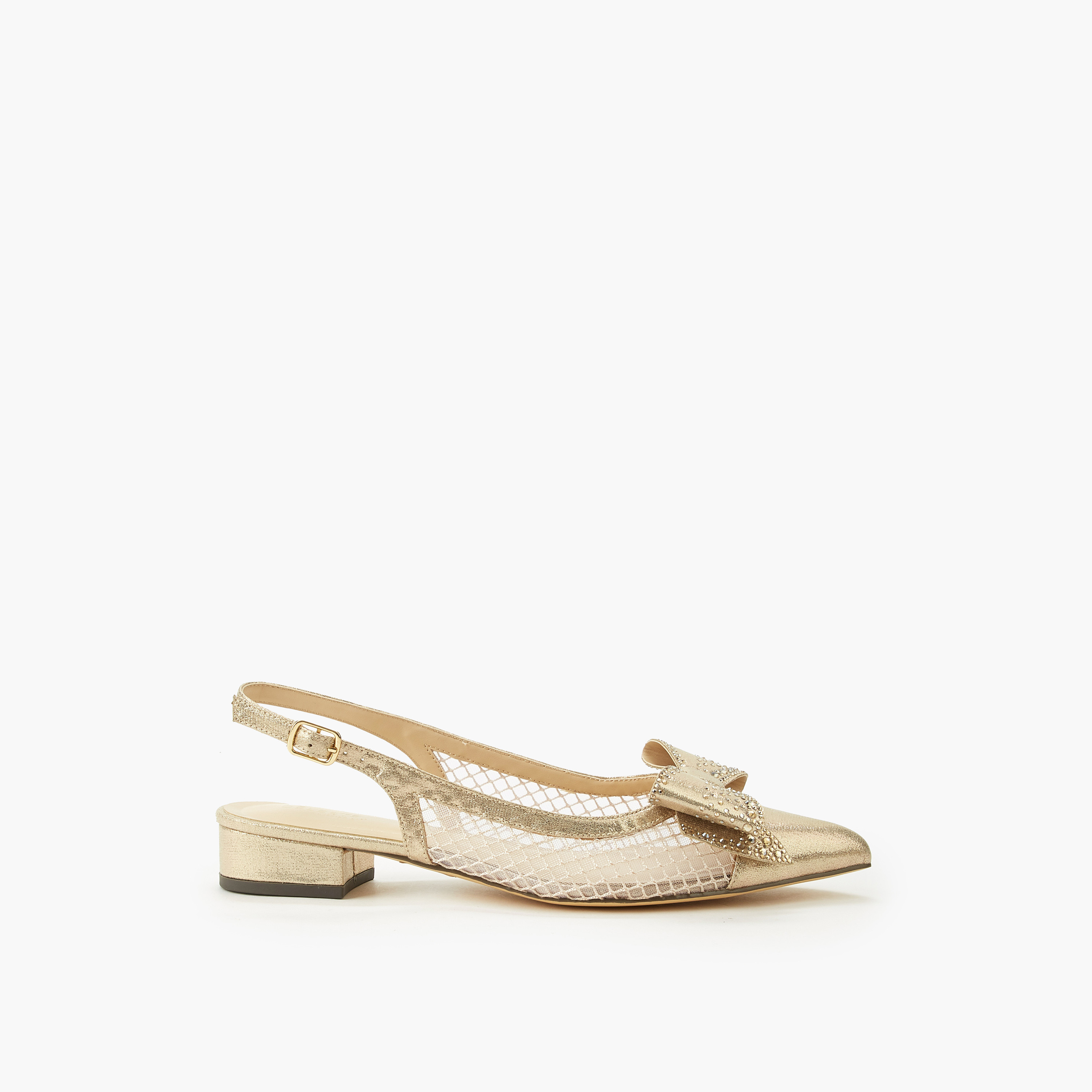 حذاء بمقدمة مدببة وإبزيم إغلاق وتزيينات فيونكة للنساء من سيليست-women-shoes-sandals-heeled-image-3