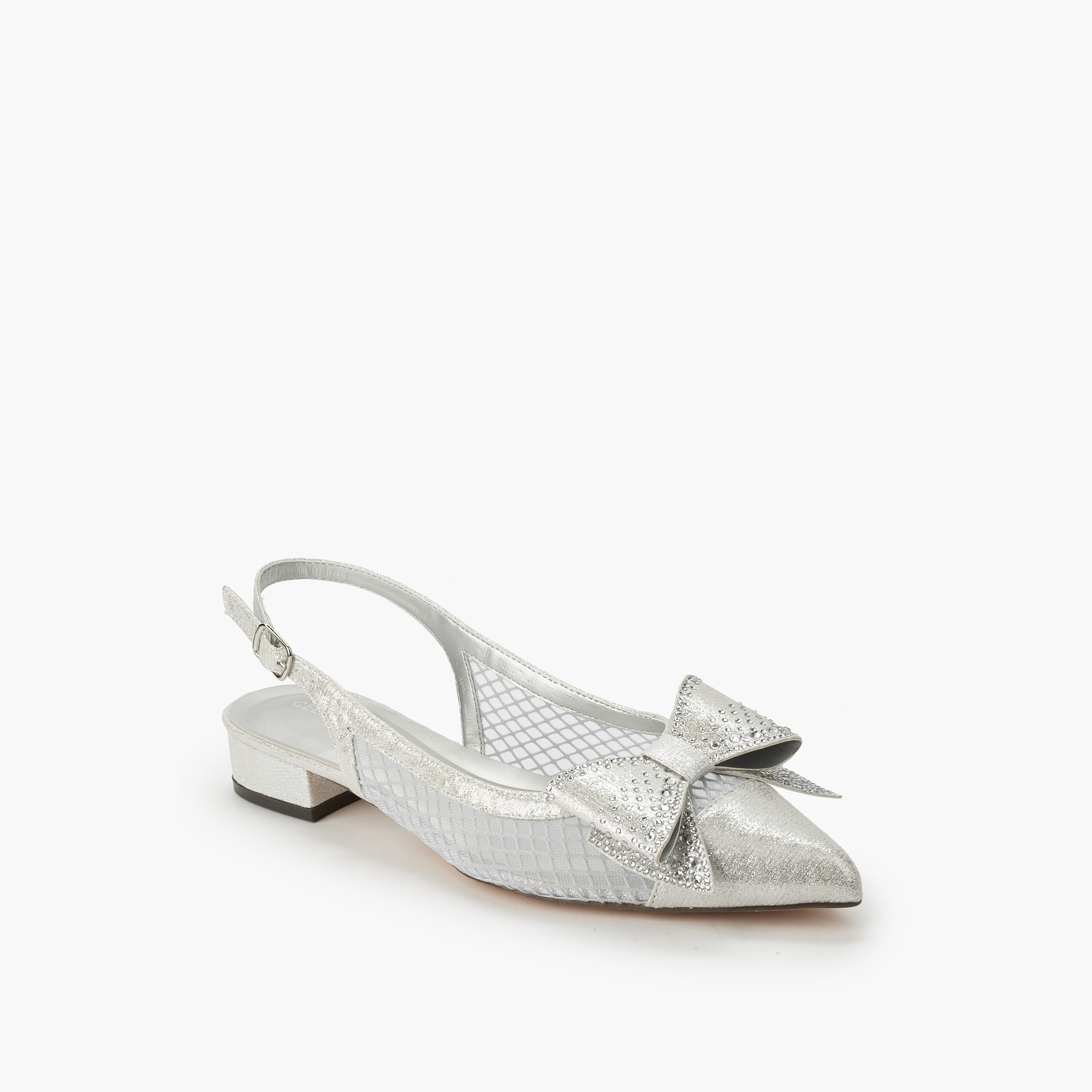 Celeste Women Bow Embellished Buckle Closure Pointed Toe Shoes-women-shoes-sandals-heeled-image-2