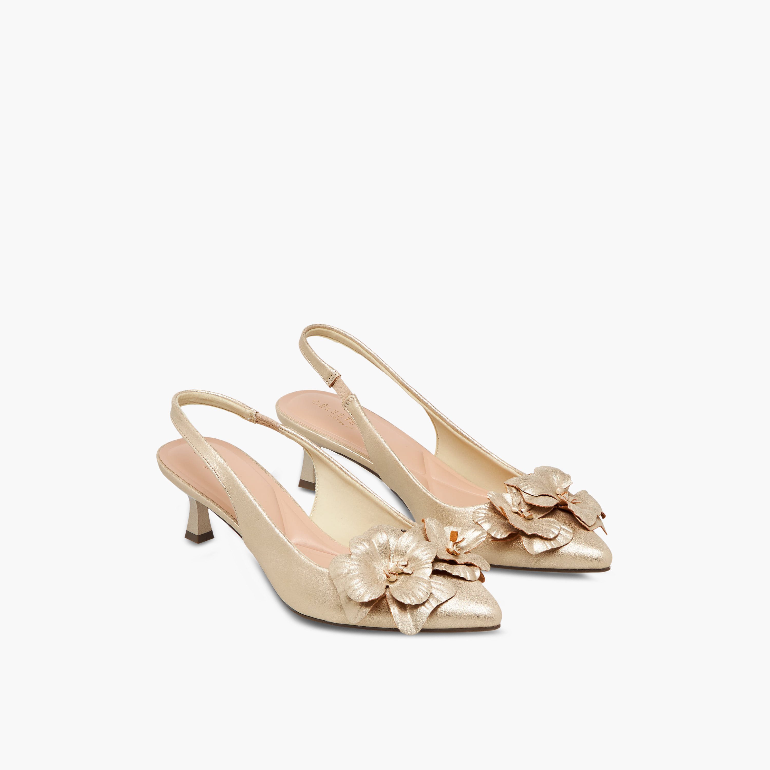 Celeste Women Floral Accent Kitten Heel Slingback Shoes-women-shoes-sandals-heeled-image-1