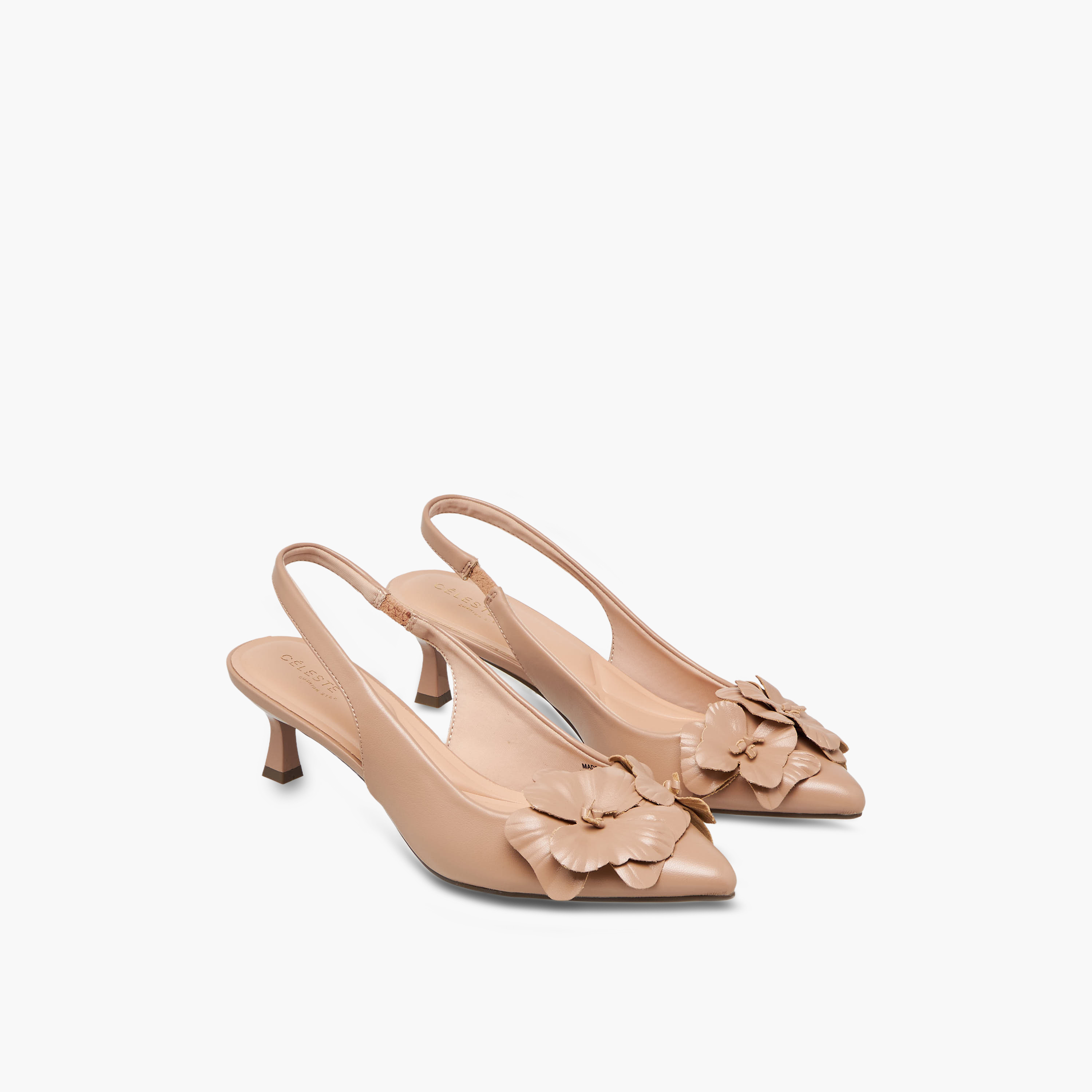Celeste Women Floral Accent Kitten Heel Slingback Shoes-women-shoes-sandals-heeled-image-1