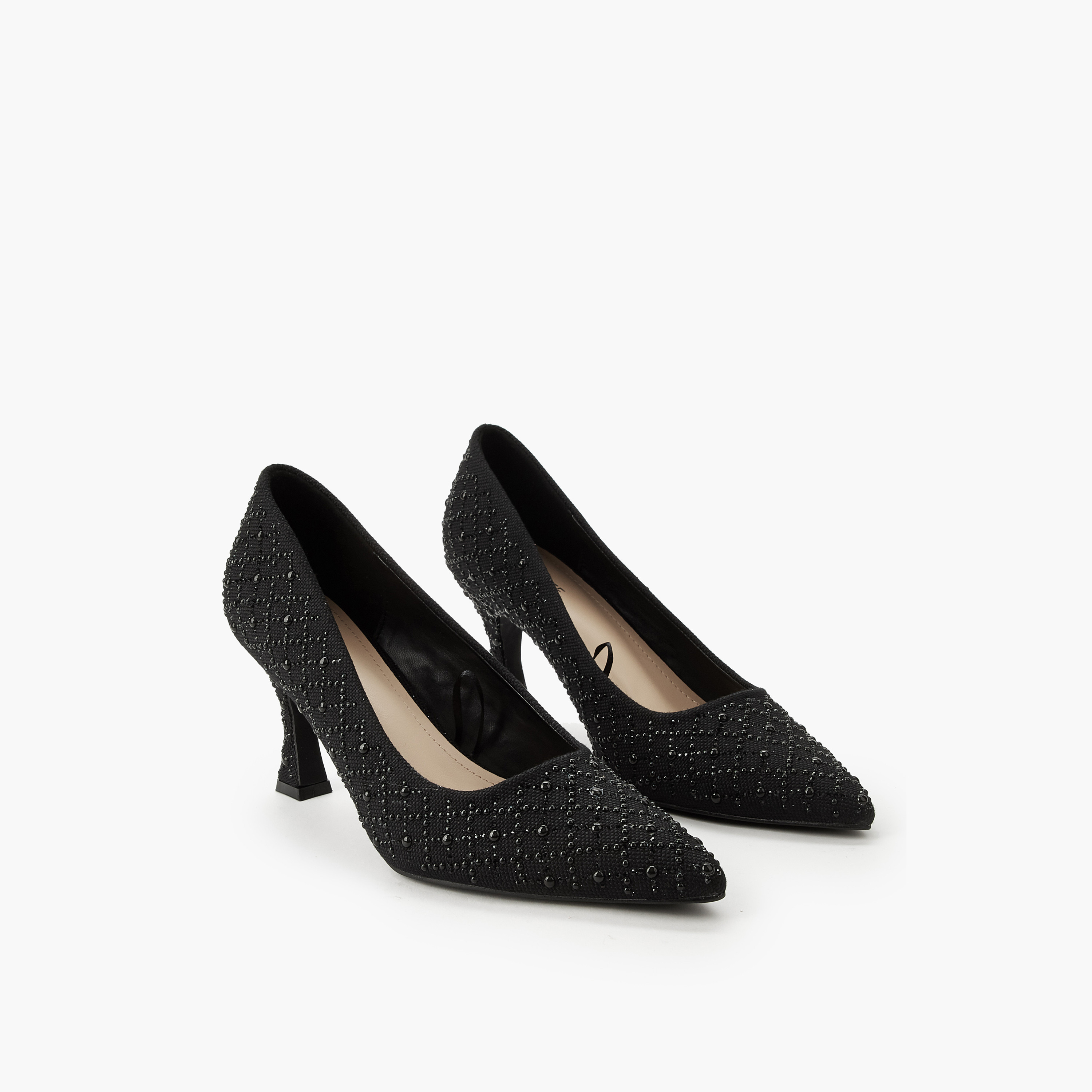 Celeste Women Embellished Flared Heel Pumps-women-shoes-sandals-heeled-image-1
