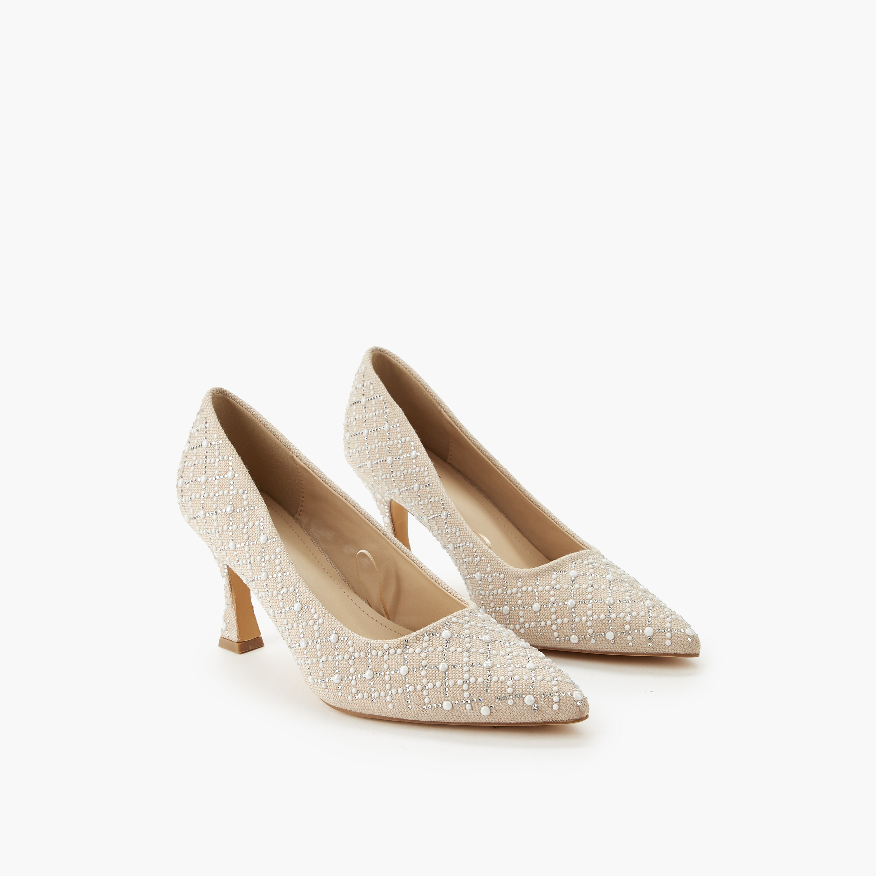 Celeste Women Embellished Flared Heel Pumps-women-shoes-sandals-heeled-image-1