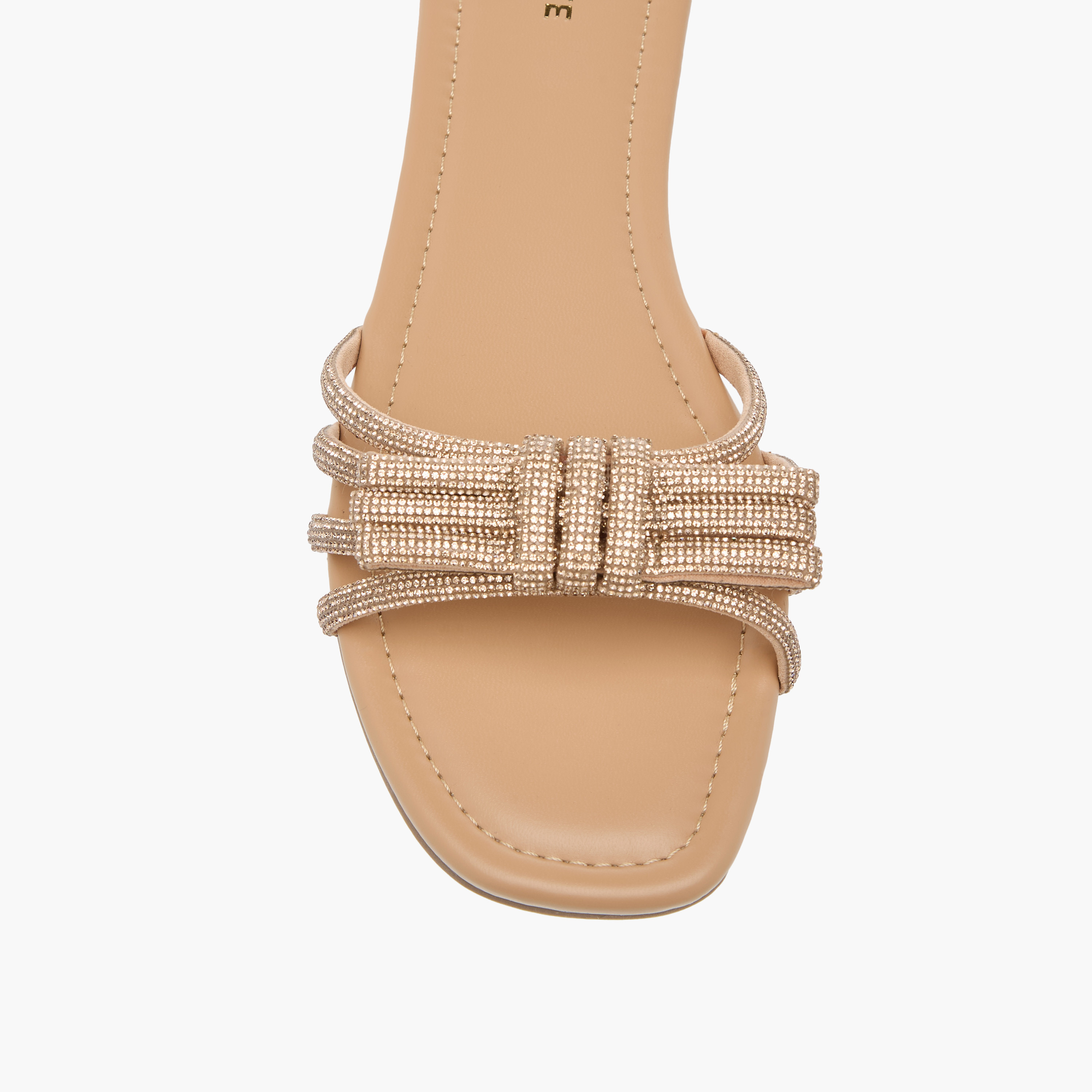 Celeste Women's Embellished Bow Detail Slip-On Flat Sandals-women-shoes-flats-sandals-image-4