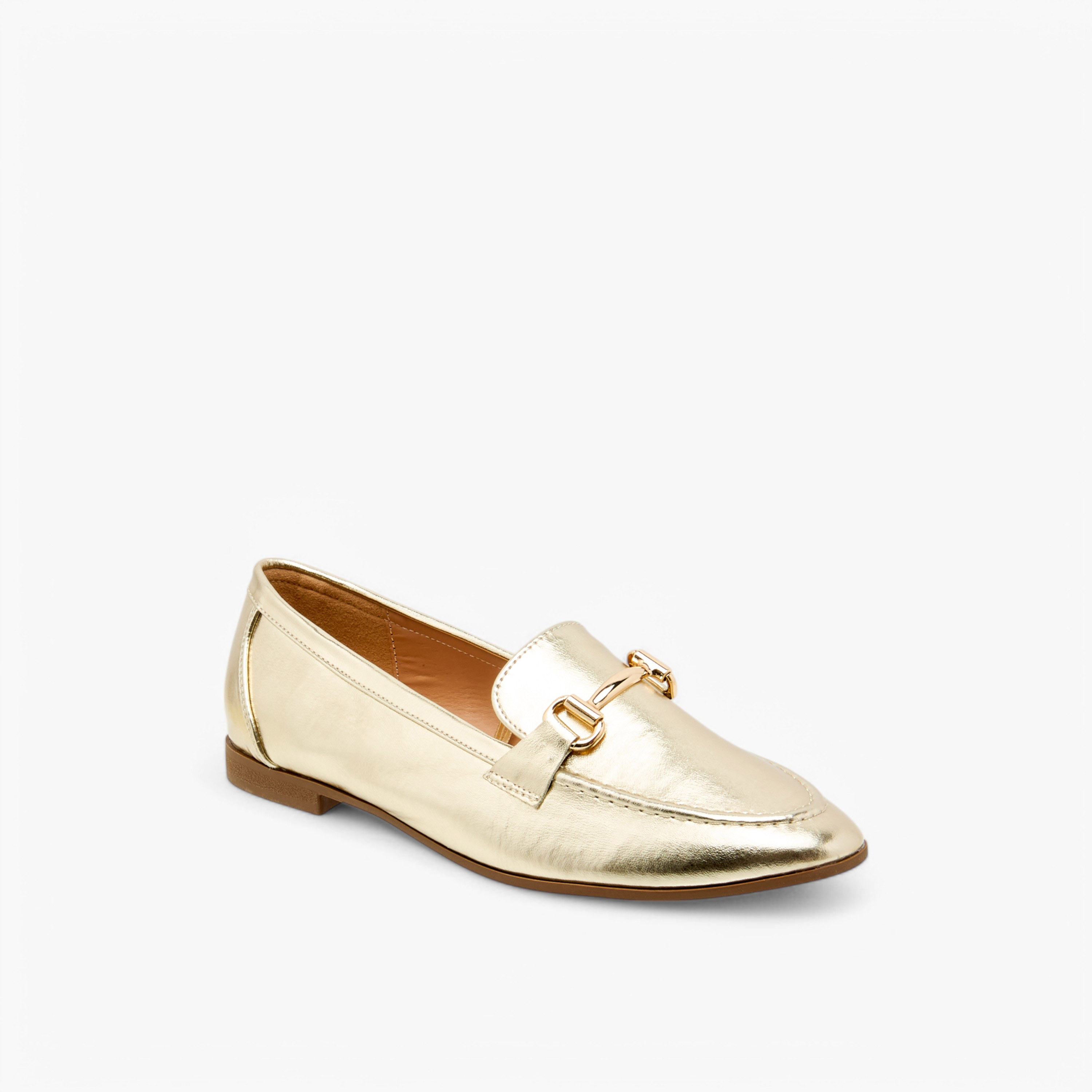 Celeste Women's Metallic Pointed Toe Loafers with Metal Accent-women-shoes-loafersandmoccasins-image-2
