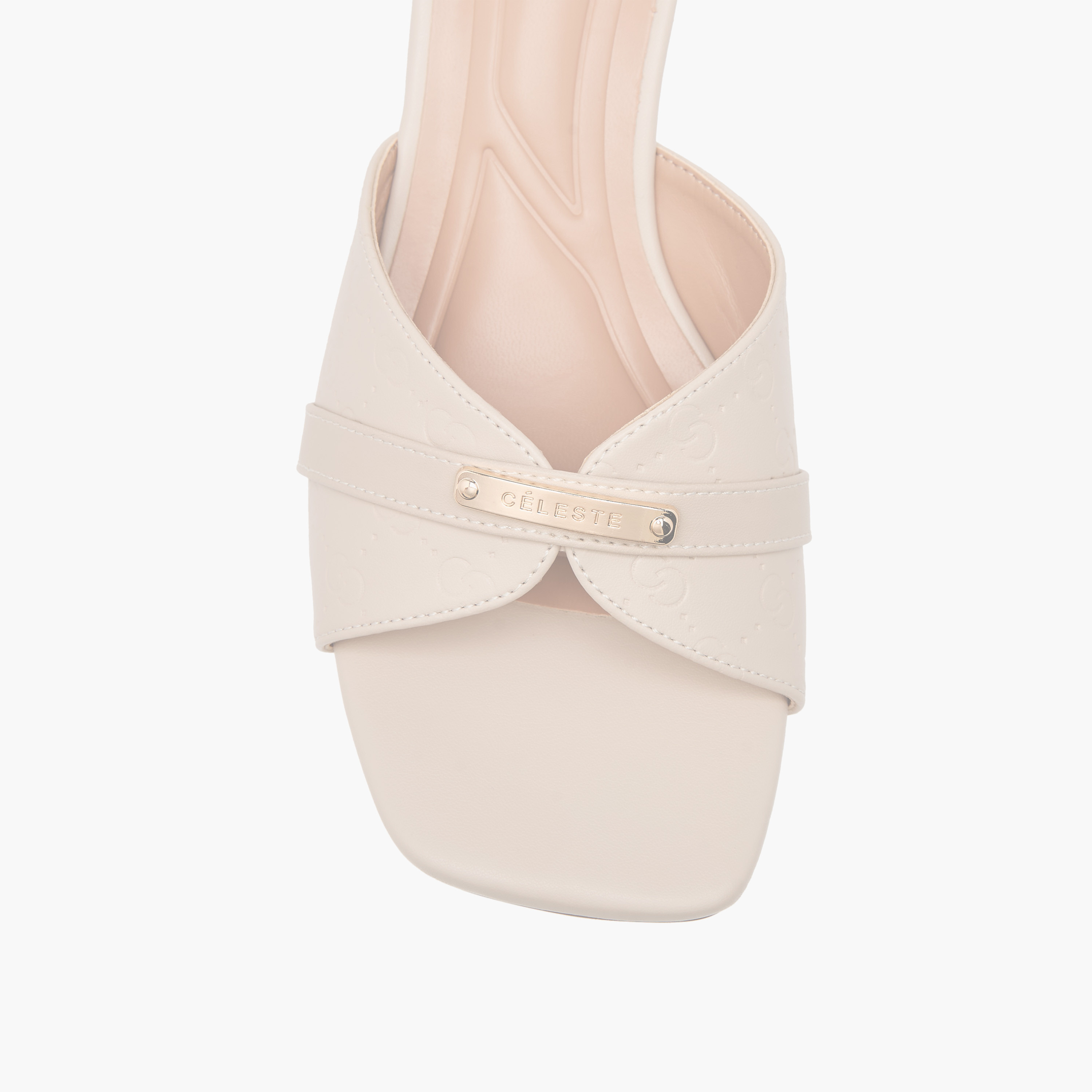 Celeste Women's Monogram Embossed Slip-On Sandals with Wedge Heels-women-shoes-sandals-heeled-image-4