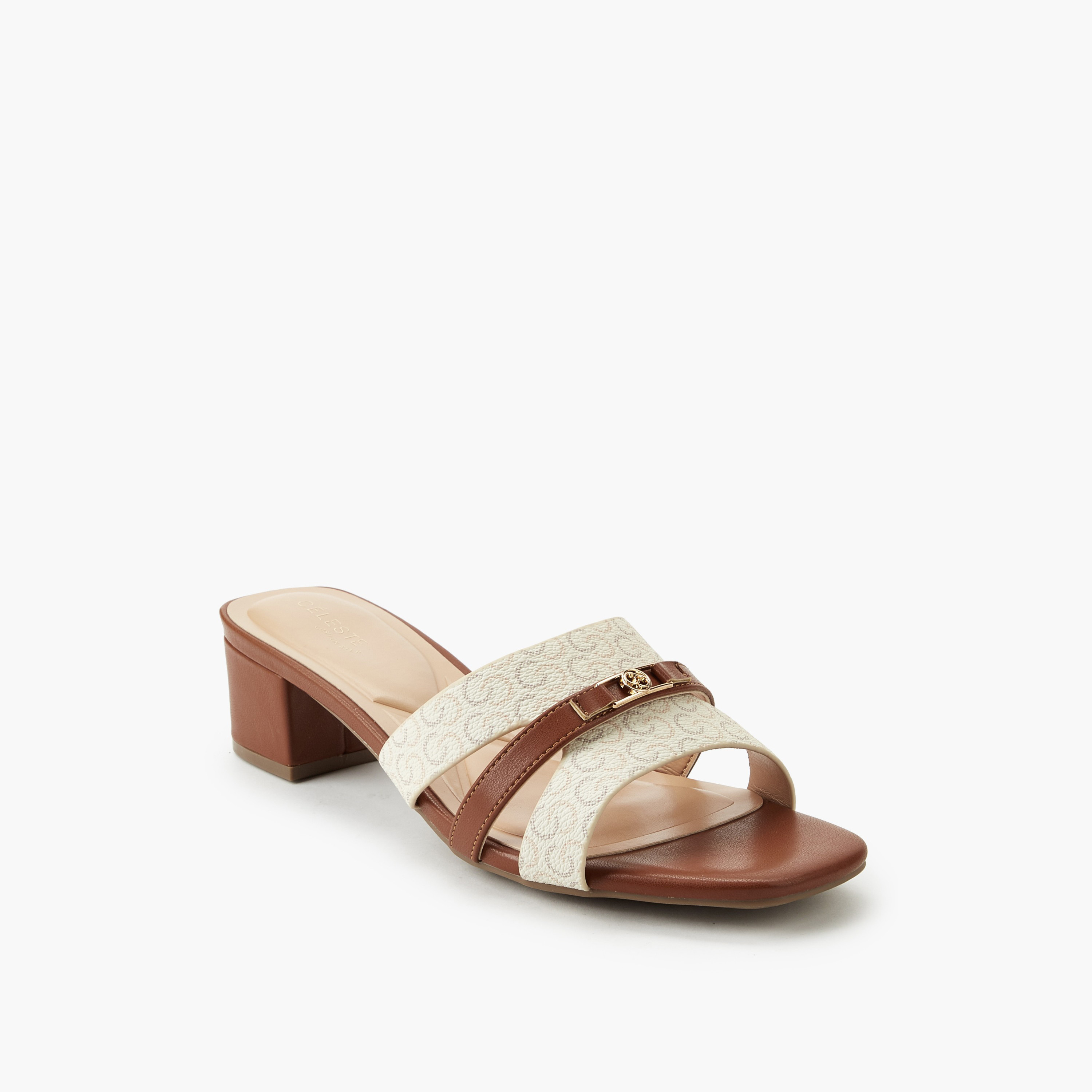 صندل بكعب عريض وطبعات مونوجرام للنساء من سيليست-women-shoes-sandals-heeled-image-2
