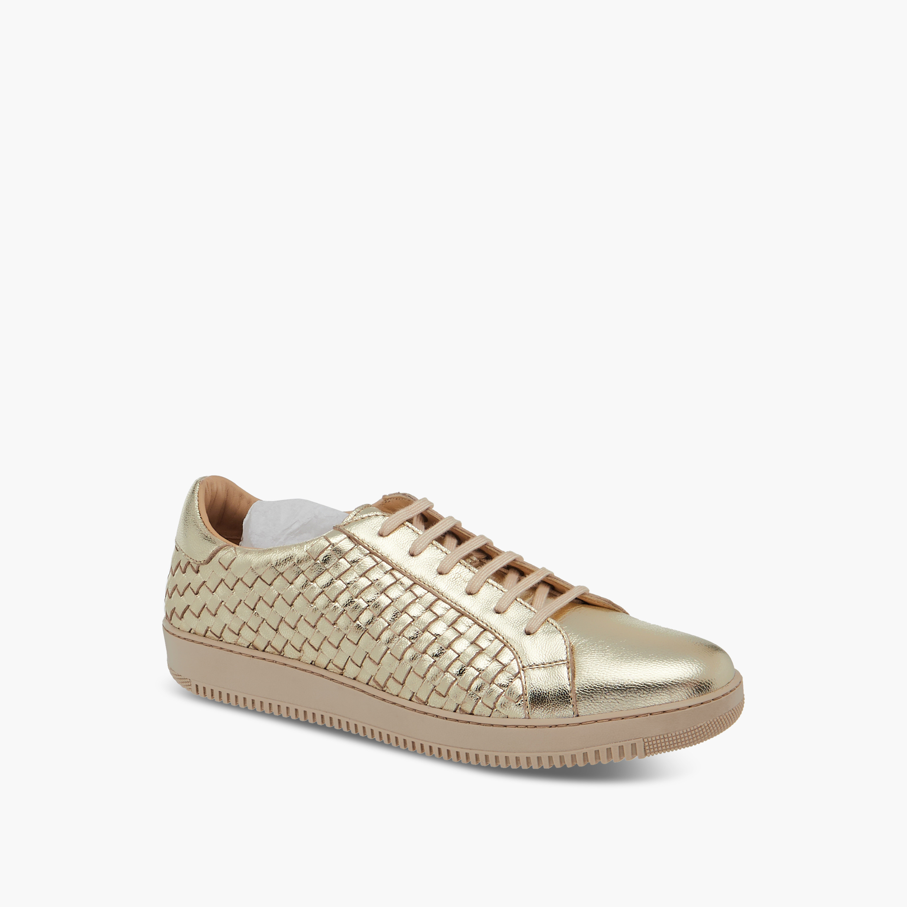 Paprika Quilted Sneakers with Lace-Up Closure-women-shoes-sneakers-image-2