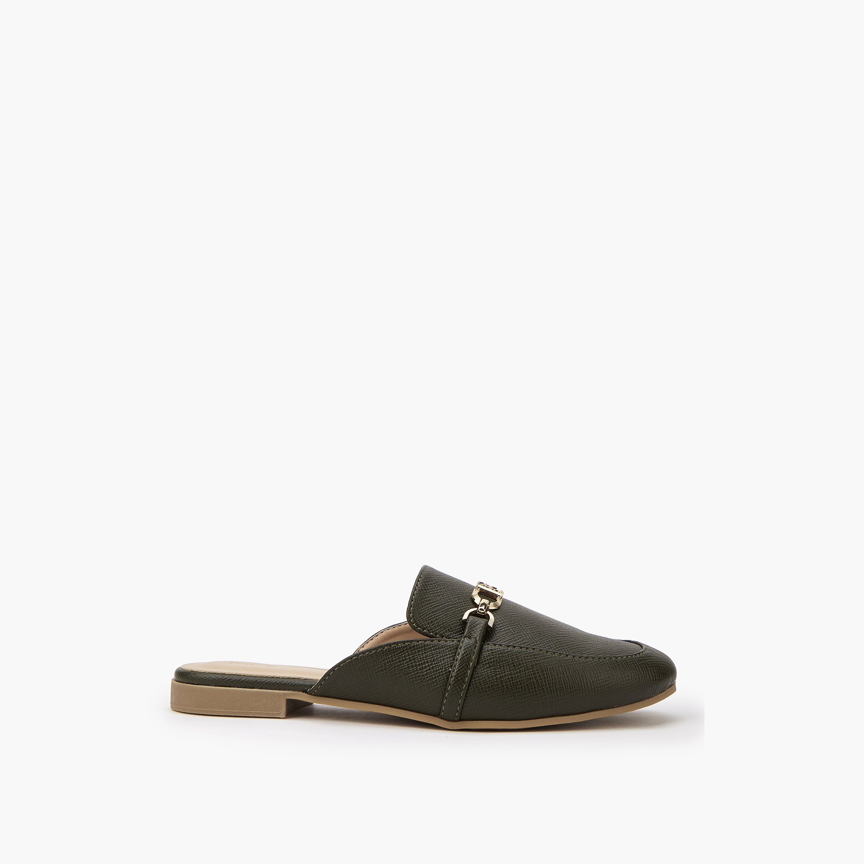 Flora Bella Textured Chain Detail Slip-On Mules-women-shoes-flats-mules-image-2