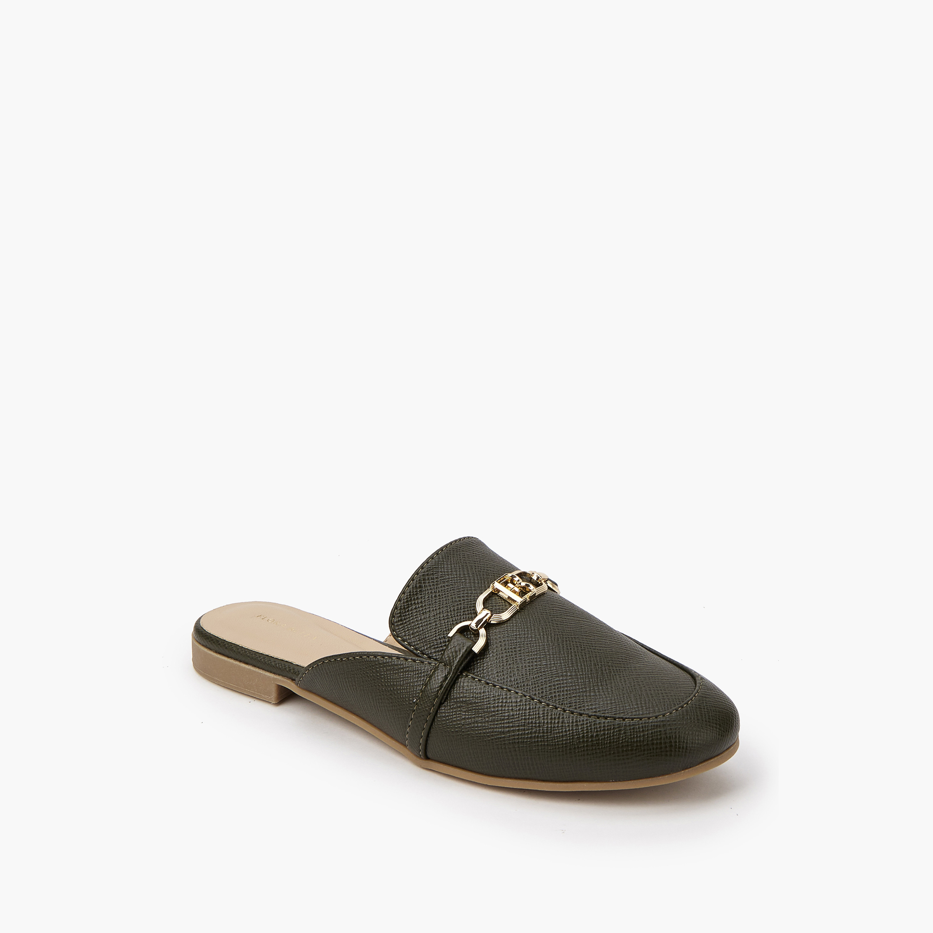 Flora Bella Textured Chain Detail Slip-On Mules-women-shoes-flats-mules-image-3