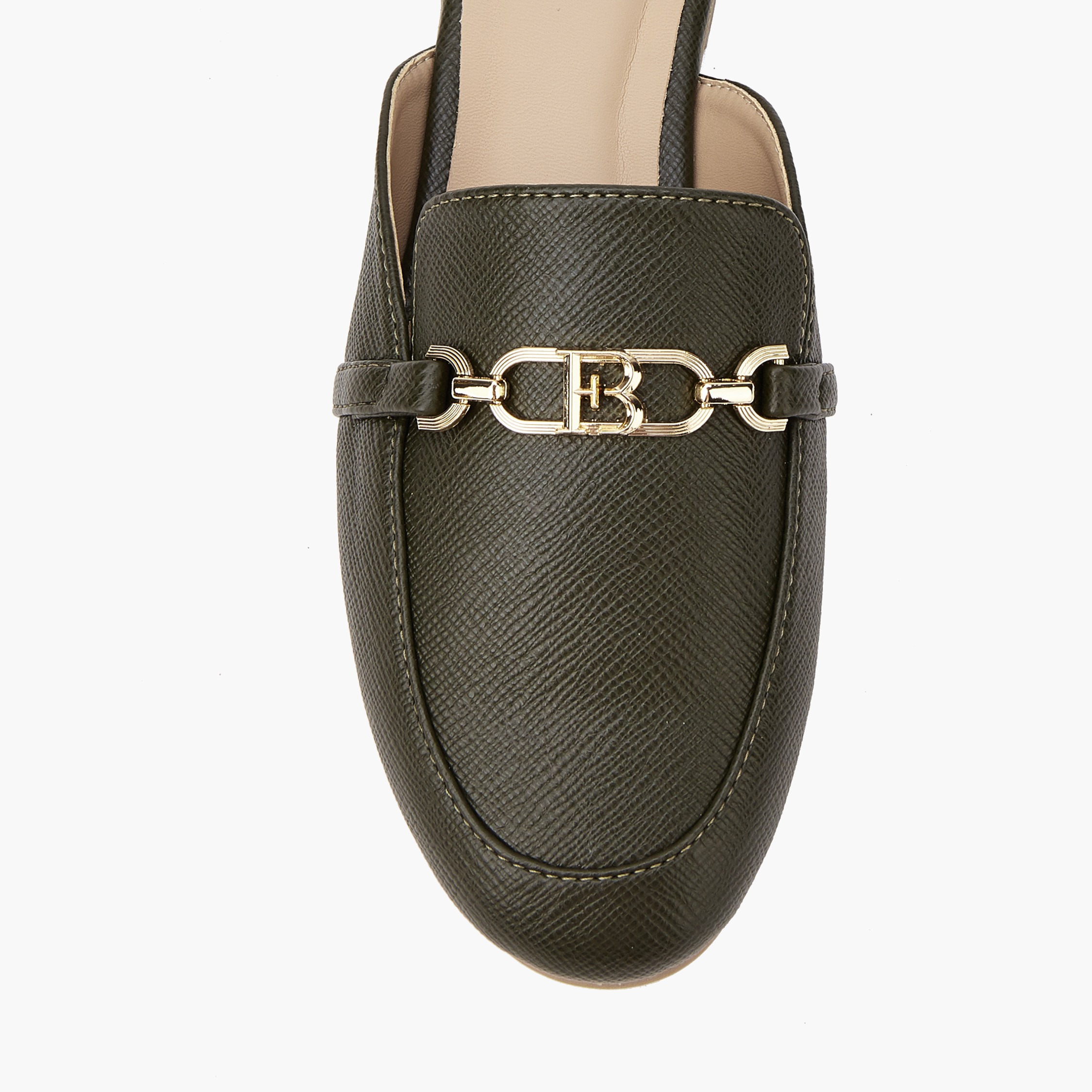 Flora Bella Textured Chain Detail Slip-On Mules-women-shoes-flats-mules-image-4