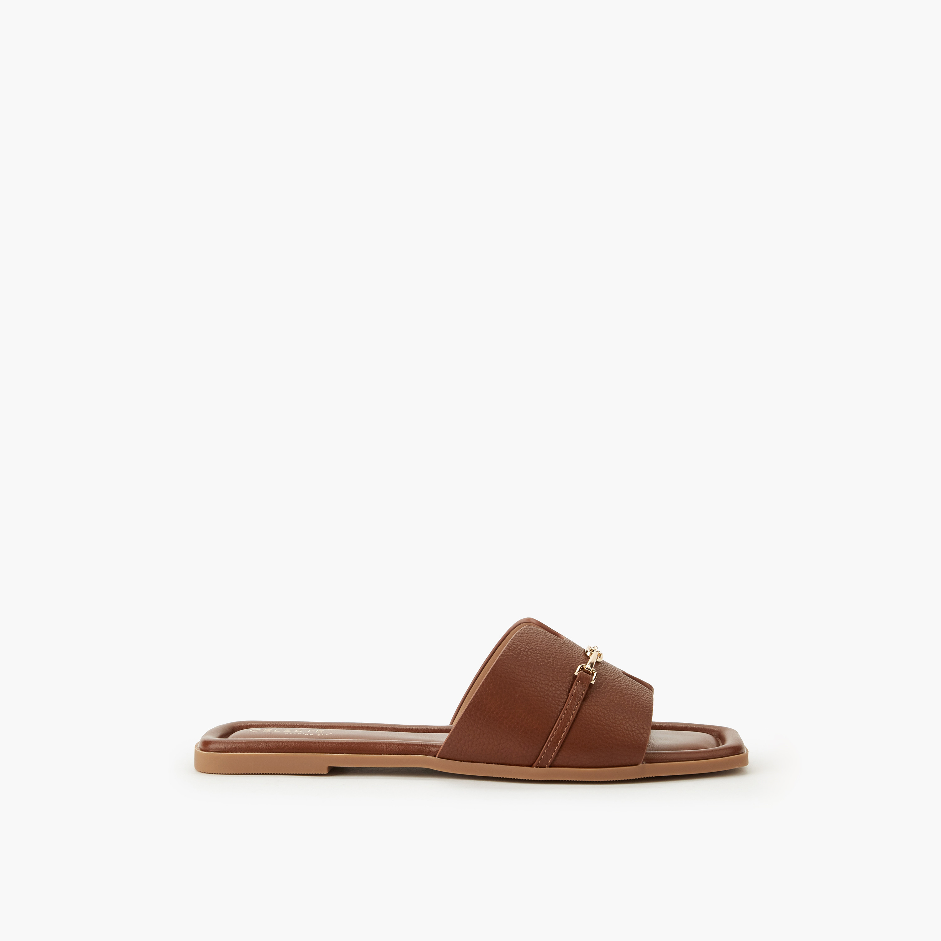 Celeste Women Metal Accent Slip-On Sandals-women-shoes-flats-sandals-image-3
