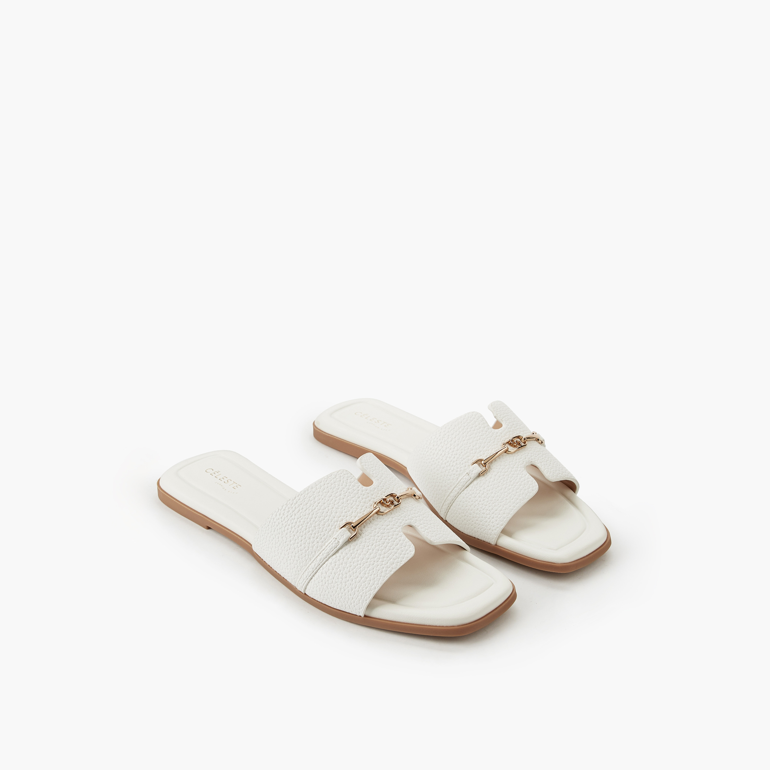 Celeste Women Metal Accent Slip-On Sandals-women-shoes-flats-sandals-image-1