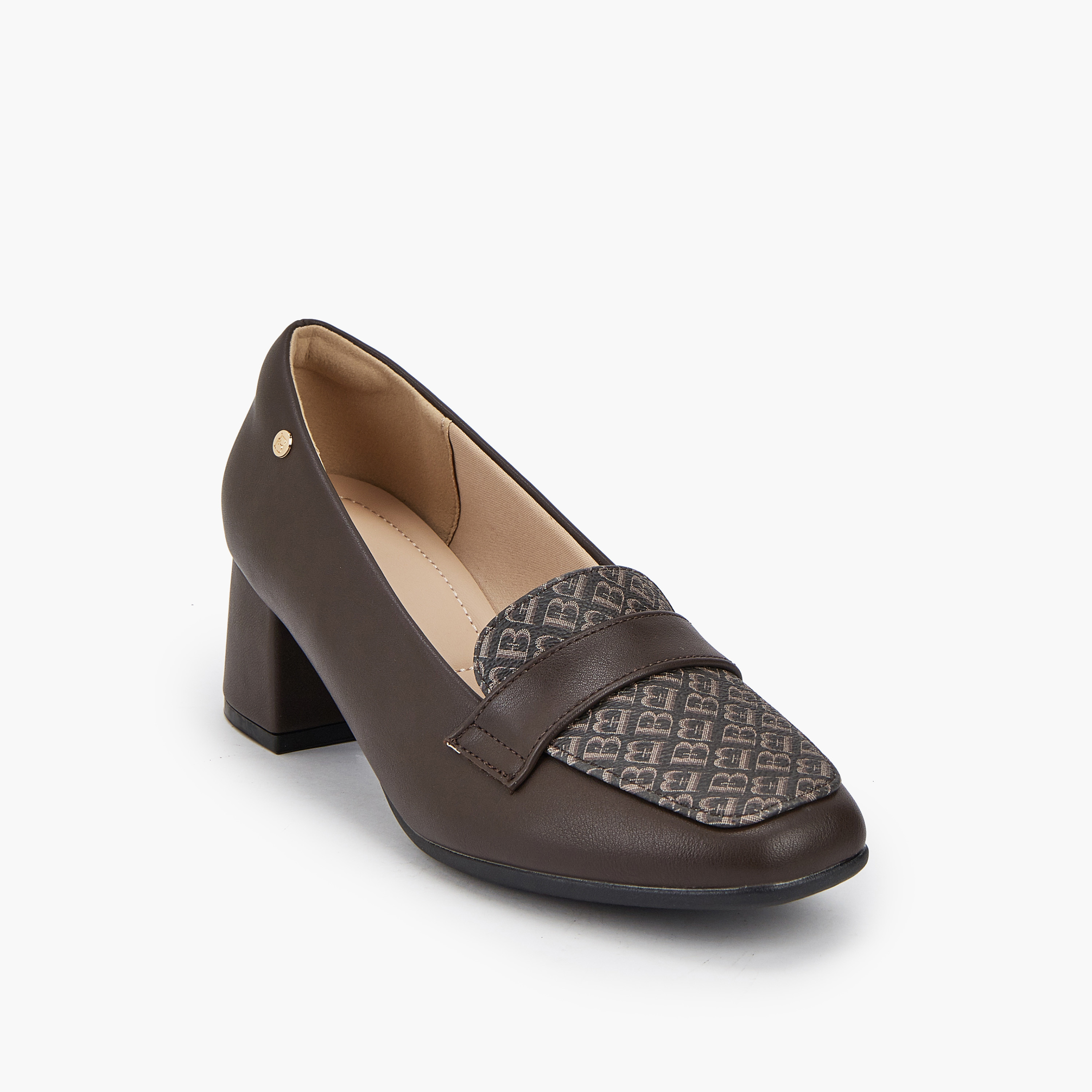 Flora Bella Monogram Print Slip-On Loafers with Block Heel-women-shoes-heels-image-2