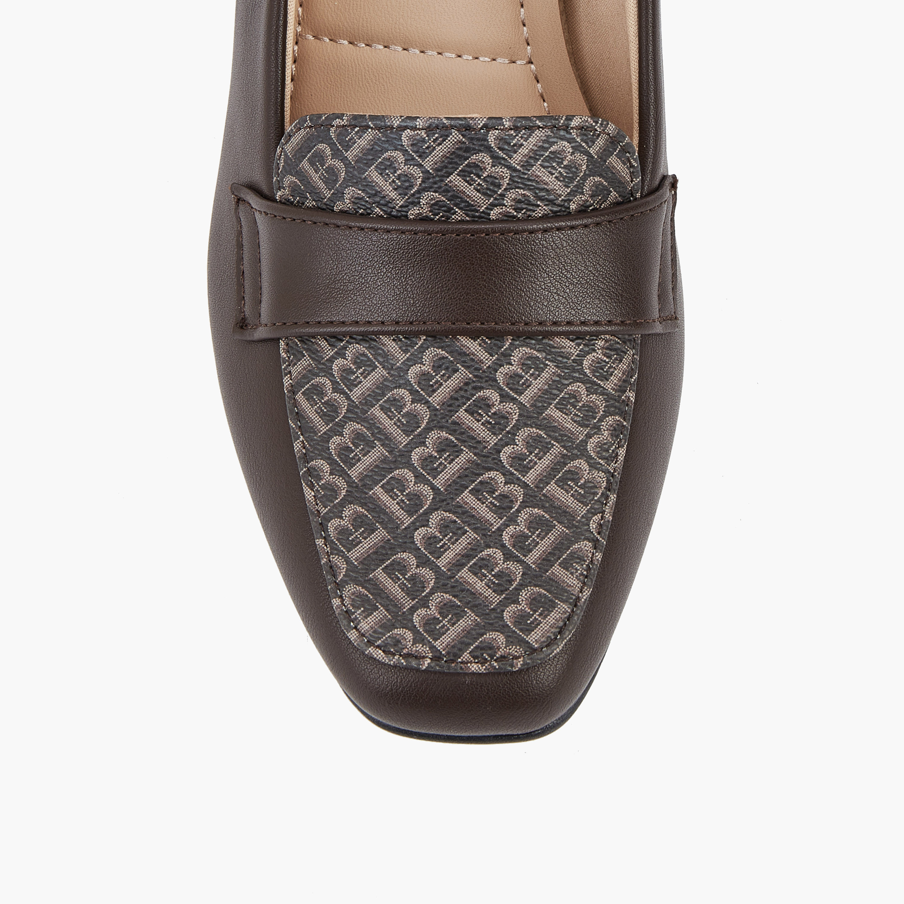 Flora Bella Monogram Print Slip-On Loafers with Block Heel-women-shoes-heels-image-4