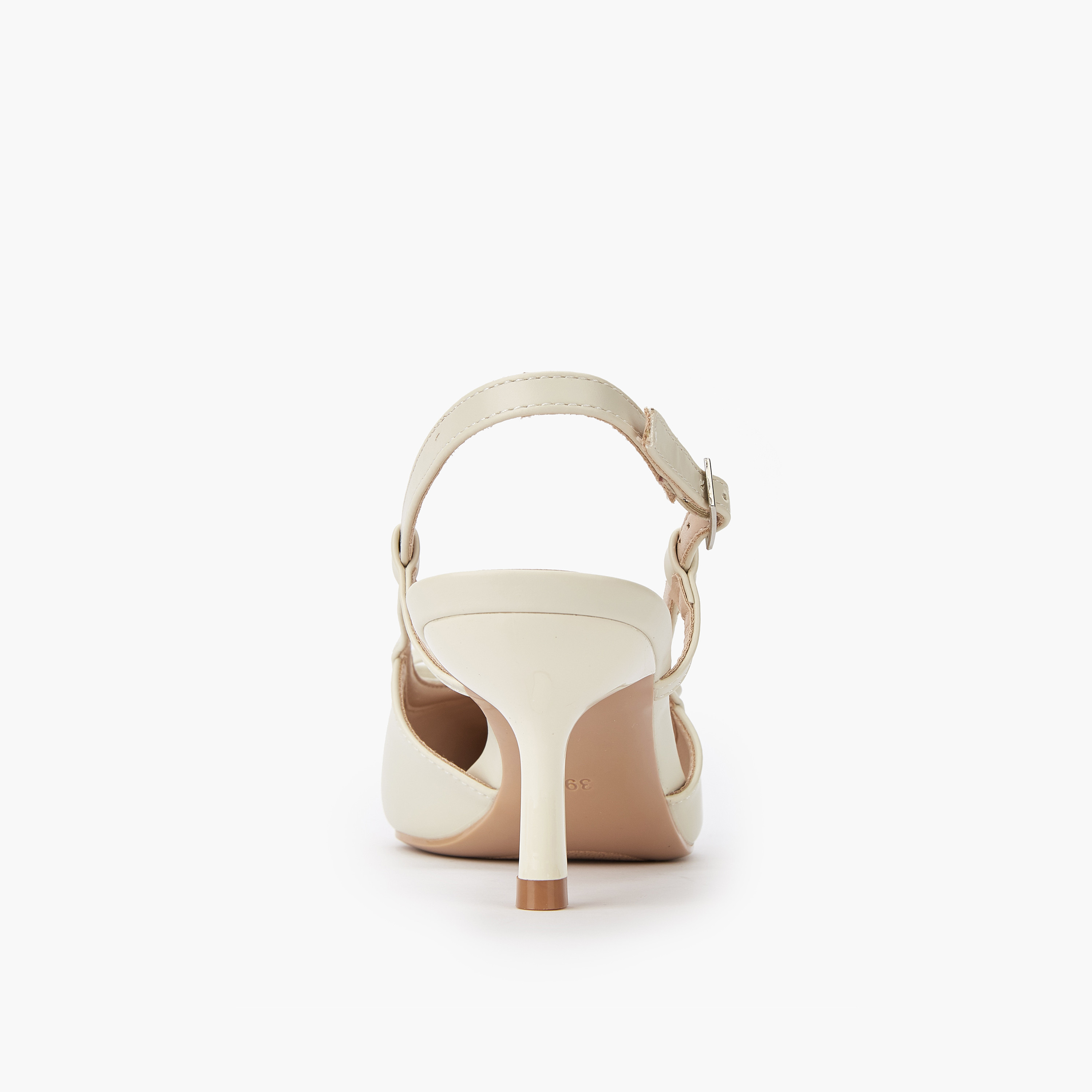 حذاء بكعب صغير وإبزيم إغلاق وزينة فيونكة من بابريكا-women-shoes-sandals-heeled-image-1