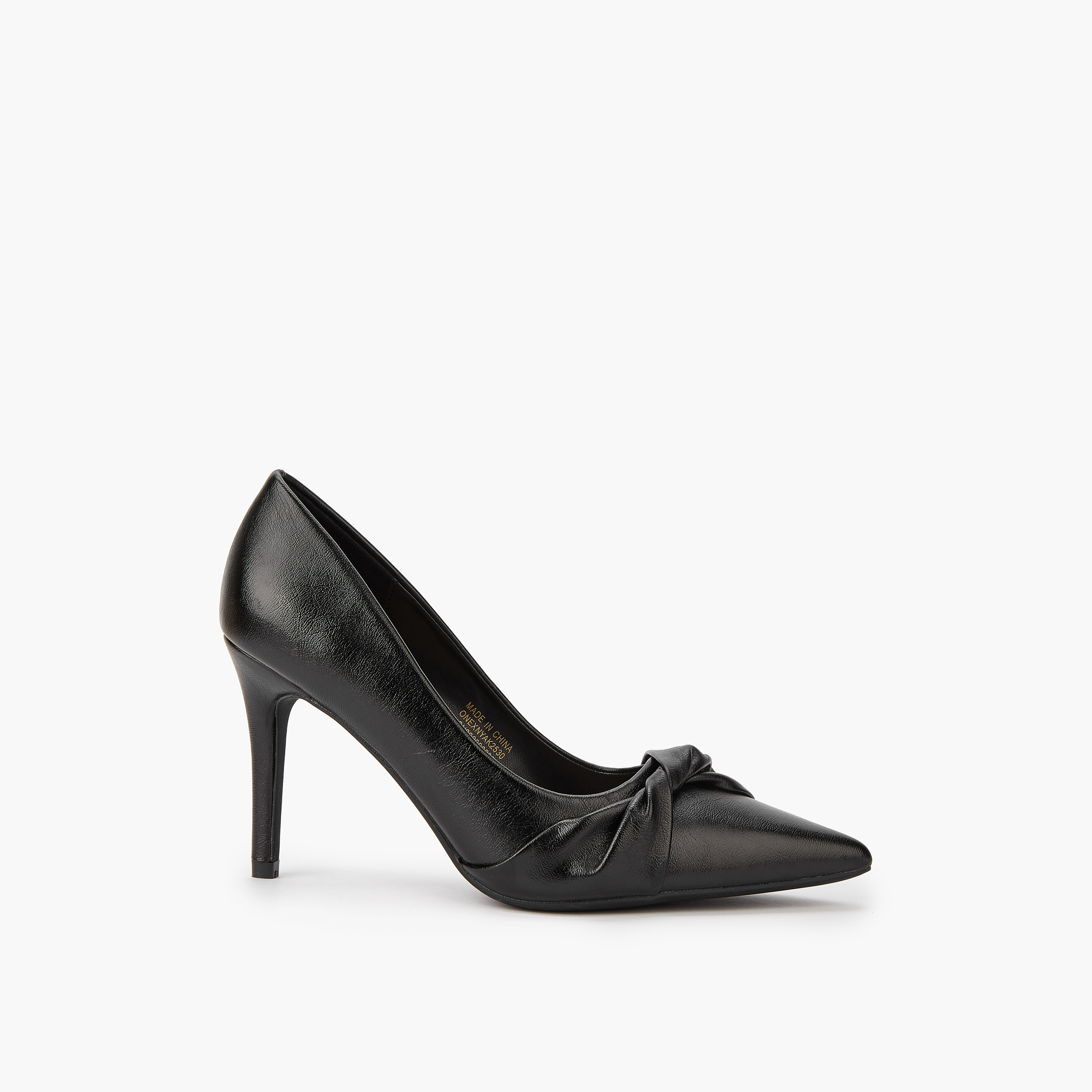 Paprika Knot Accent Slip-On Pumps with Stiletto Heels-women-shoes-heels-image-2