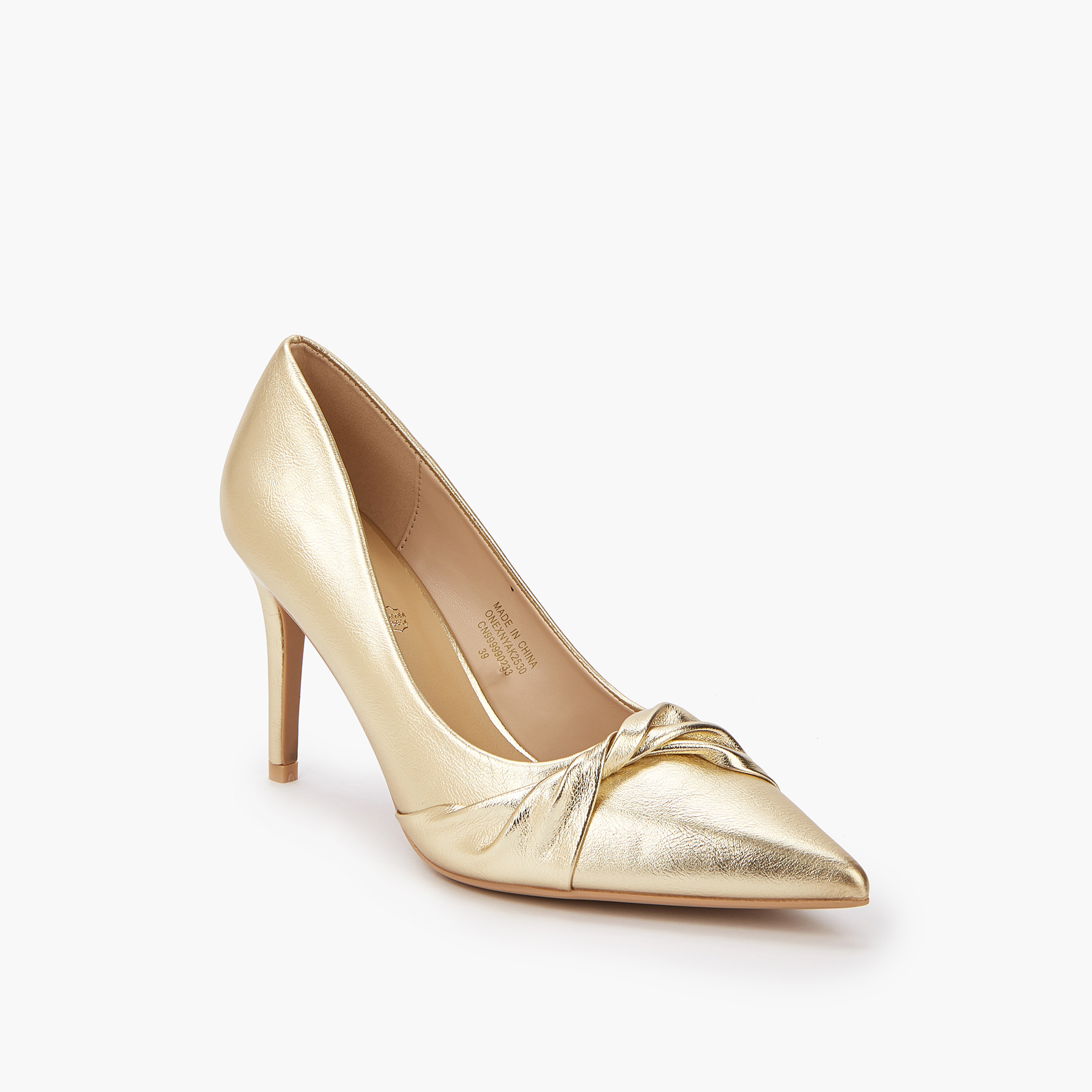 Paprika Knot Accent Slip-On Pumps with Stiletto Heels-women-shoes-heels-image-2