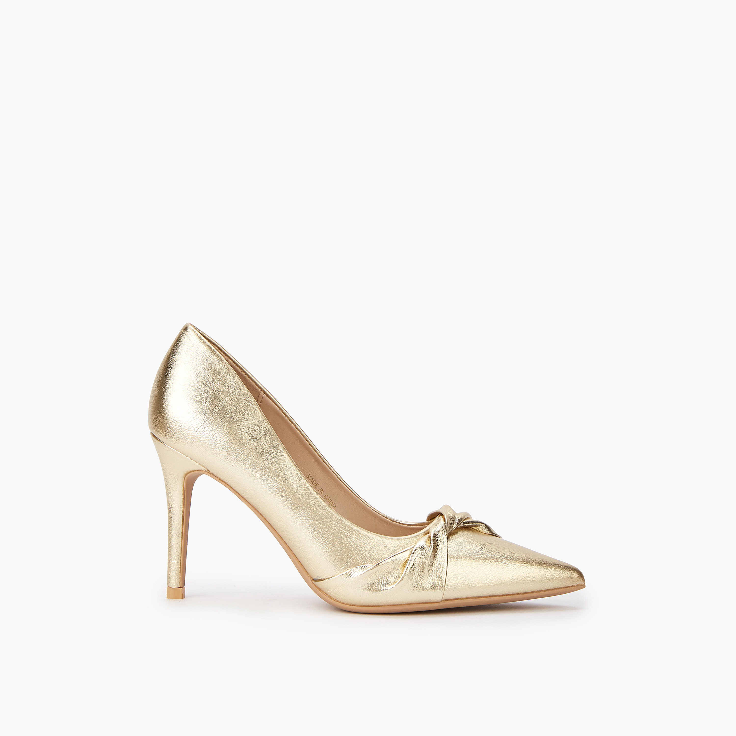 Paprika Knot Accent Slip-On Pumps with Stiletto Heels-women-shoes-heels-image-3